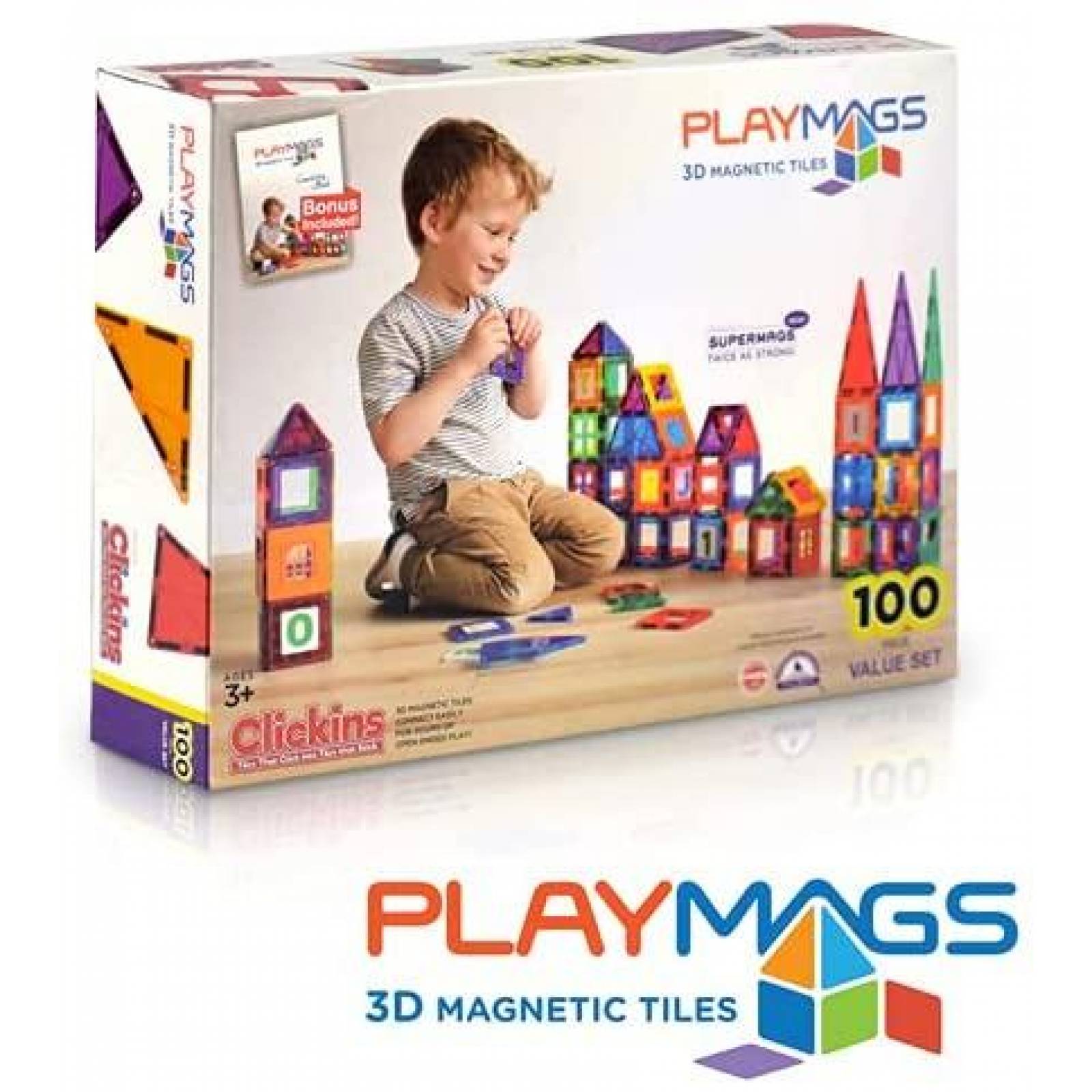 Juguete Armable Playmags Castillo de 100 Bloques de Colores