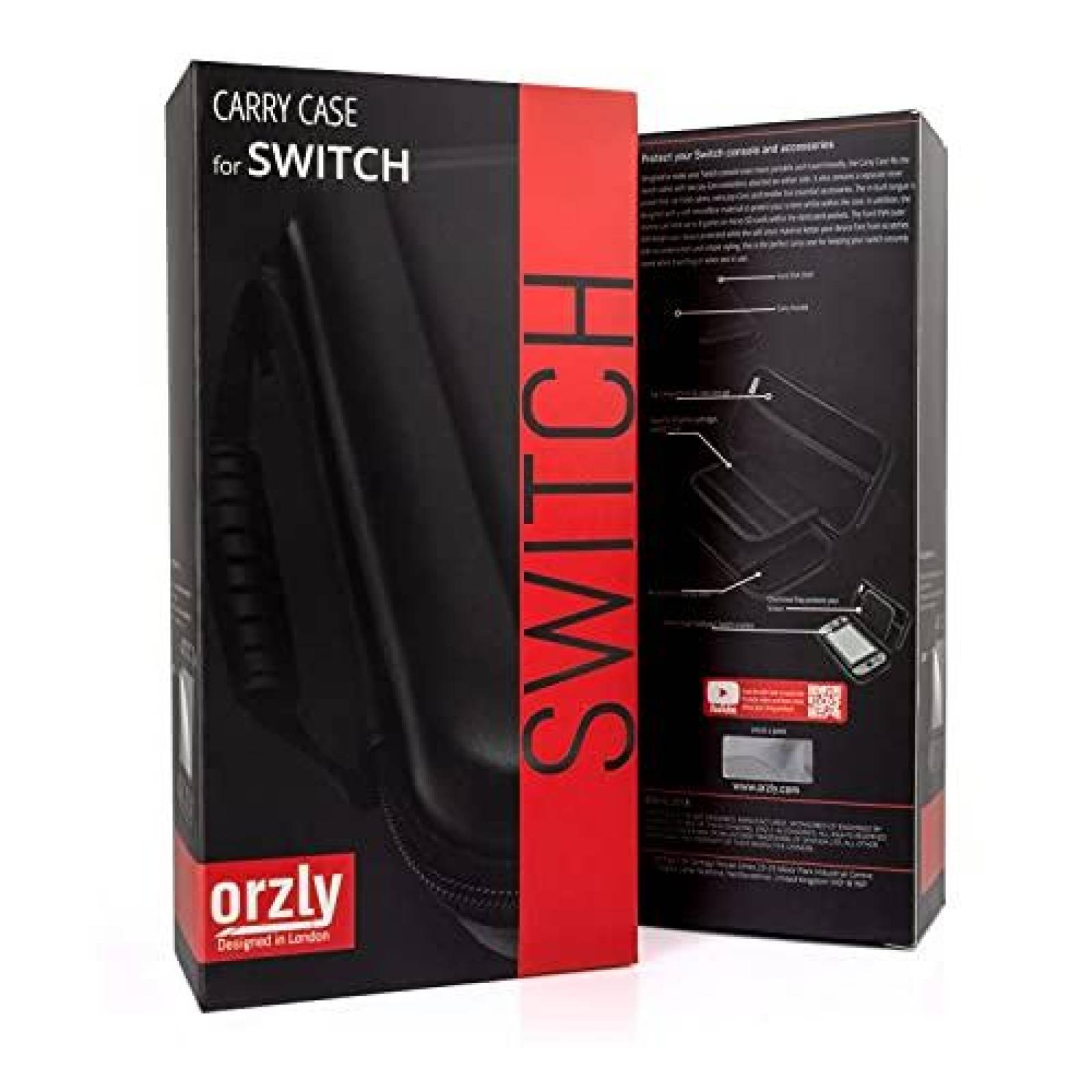 Estuche para Nintendo Switch Orzly Diseo Protector -Negro