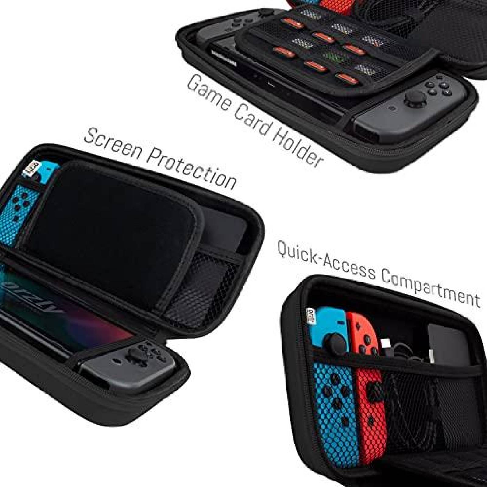 Estuche para Nintendo Switch Orzly Diseo Protector -Negro
