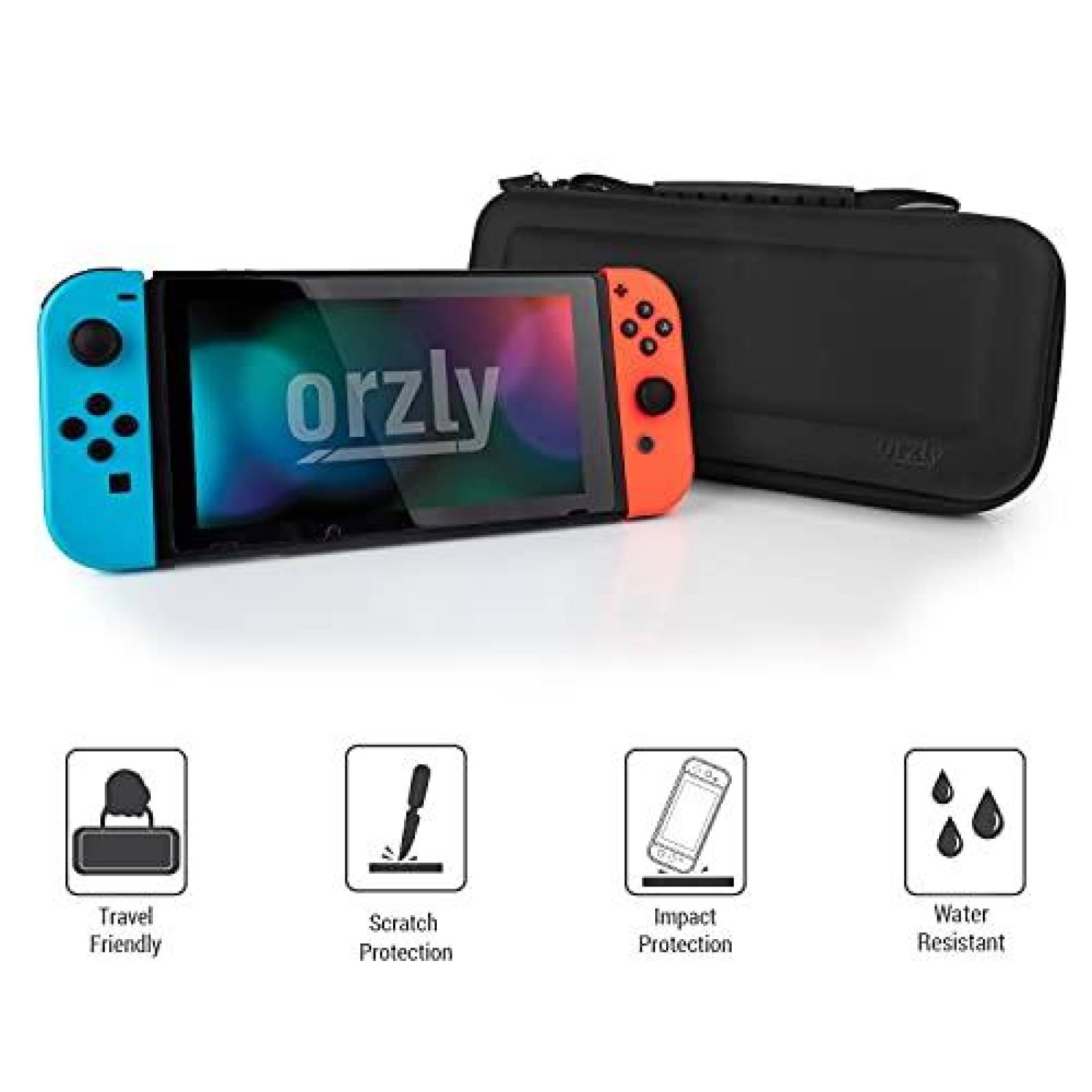 Estuche para Nintendo Switch Orzly Diseo Protector -Negro