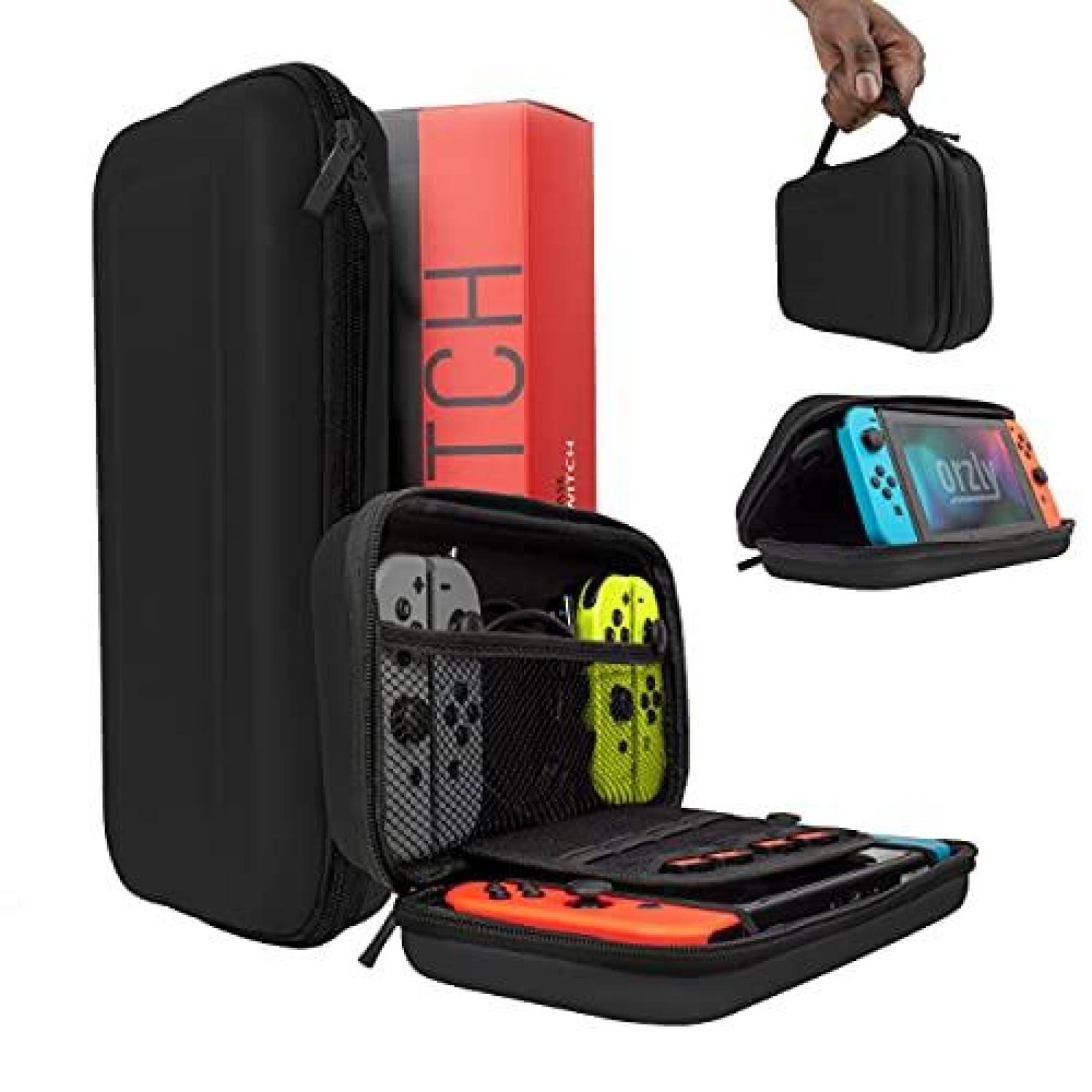 Estuche para Nintendo Switch Orzly Diseo Protector -Negro