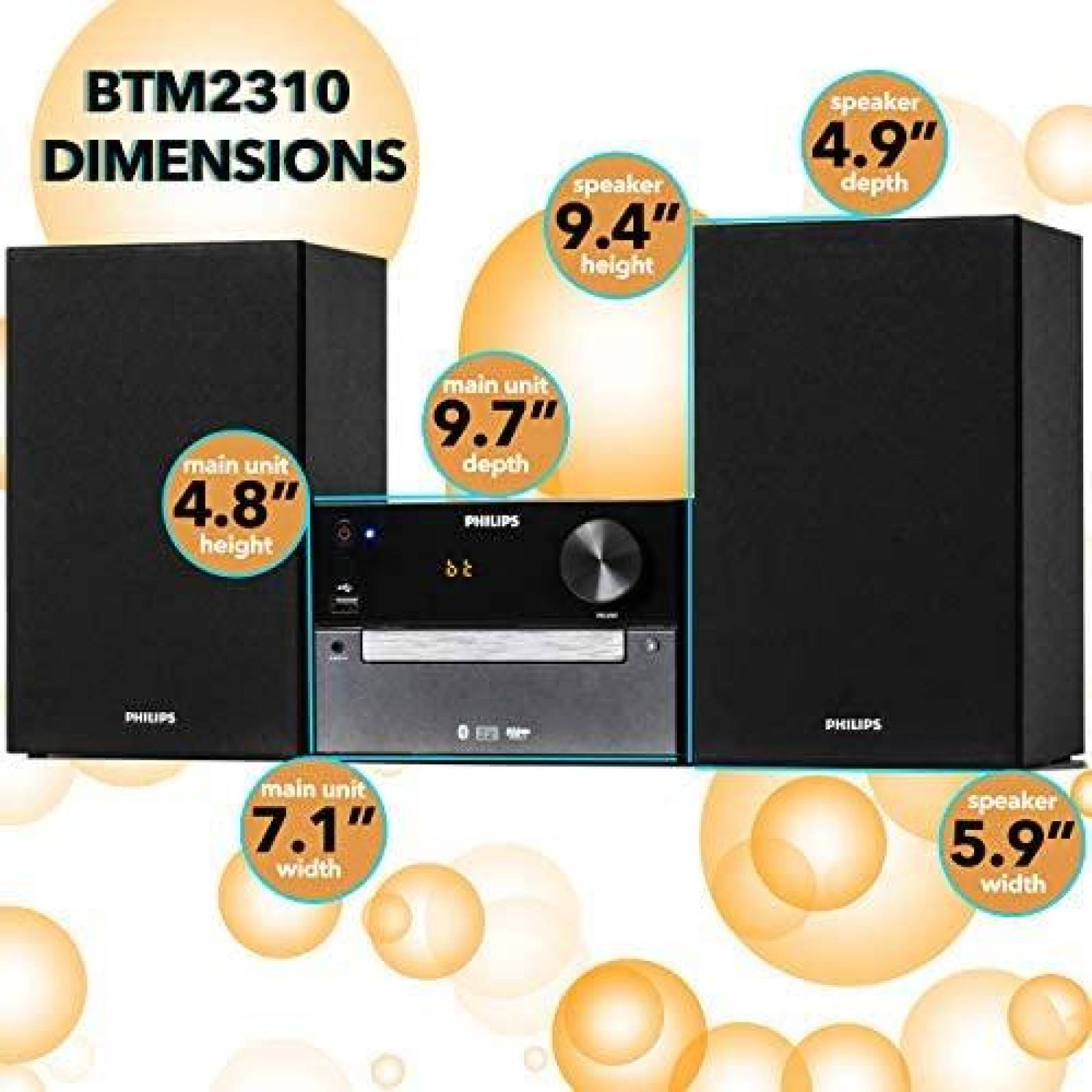 Sistema de Estereo PHILIPS MP3 USB Radio FM 15W -Negro