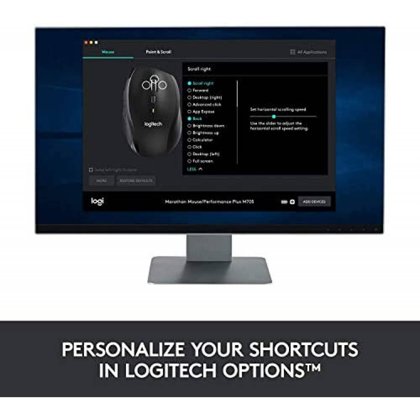 Mouse Logitech M705 Ergonomico Desplazamiento Ultrarrapido
