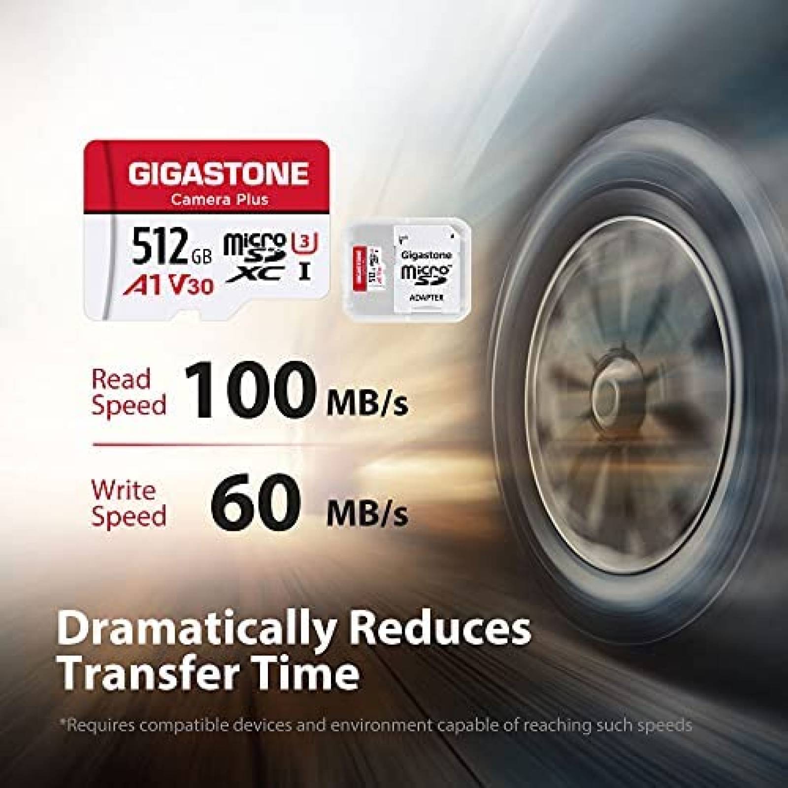 Tarjeta Micro SD Gigastone de 512GB Clase 10 -Blanco
