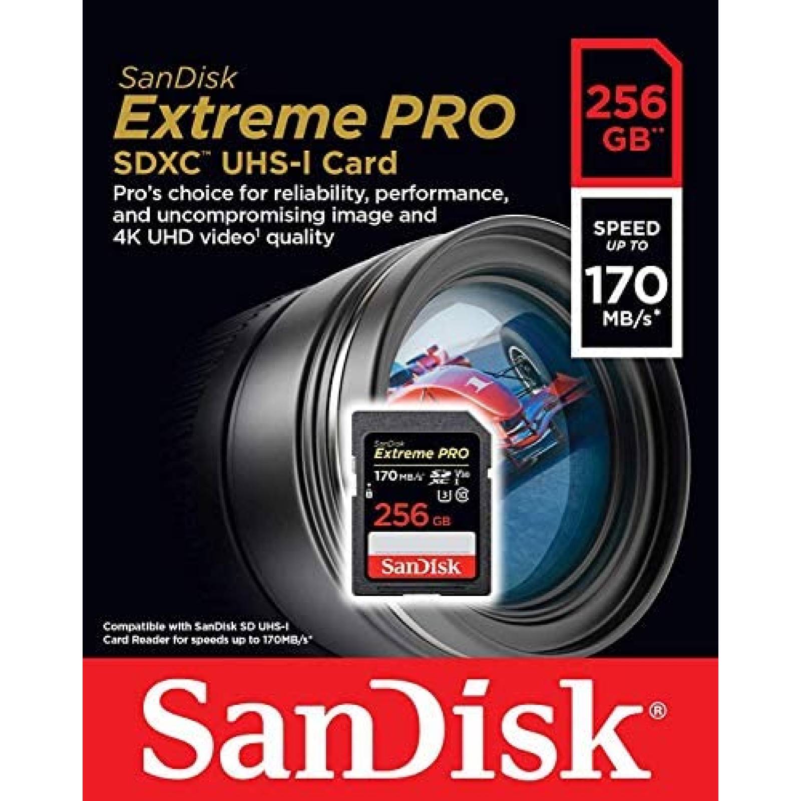 Tarjeta MicroSD SanDisk Extreme Pro 256GB con Lector -Negro