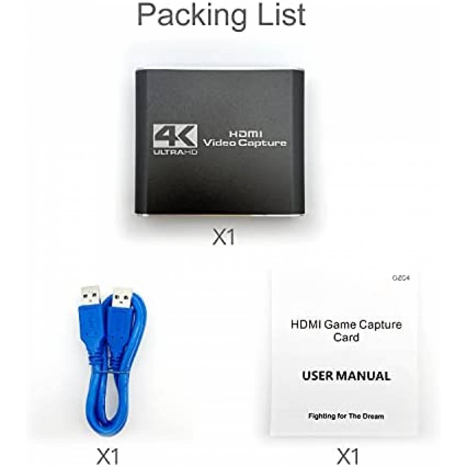 Capturadora de Video MISS FIRE 4K HDMI USB 3.0 -Negro