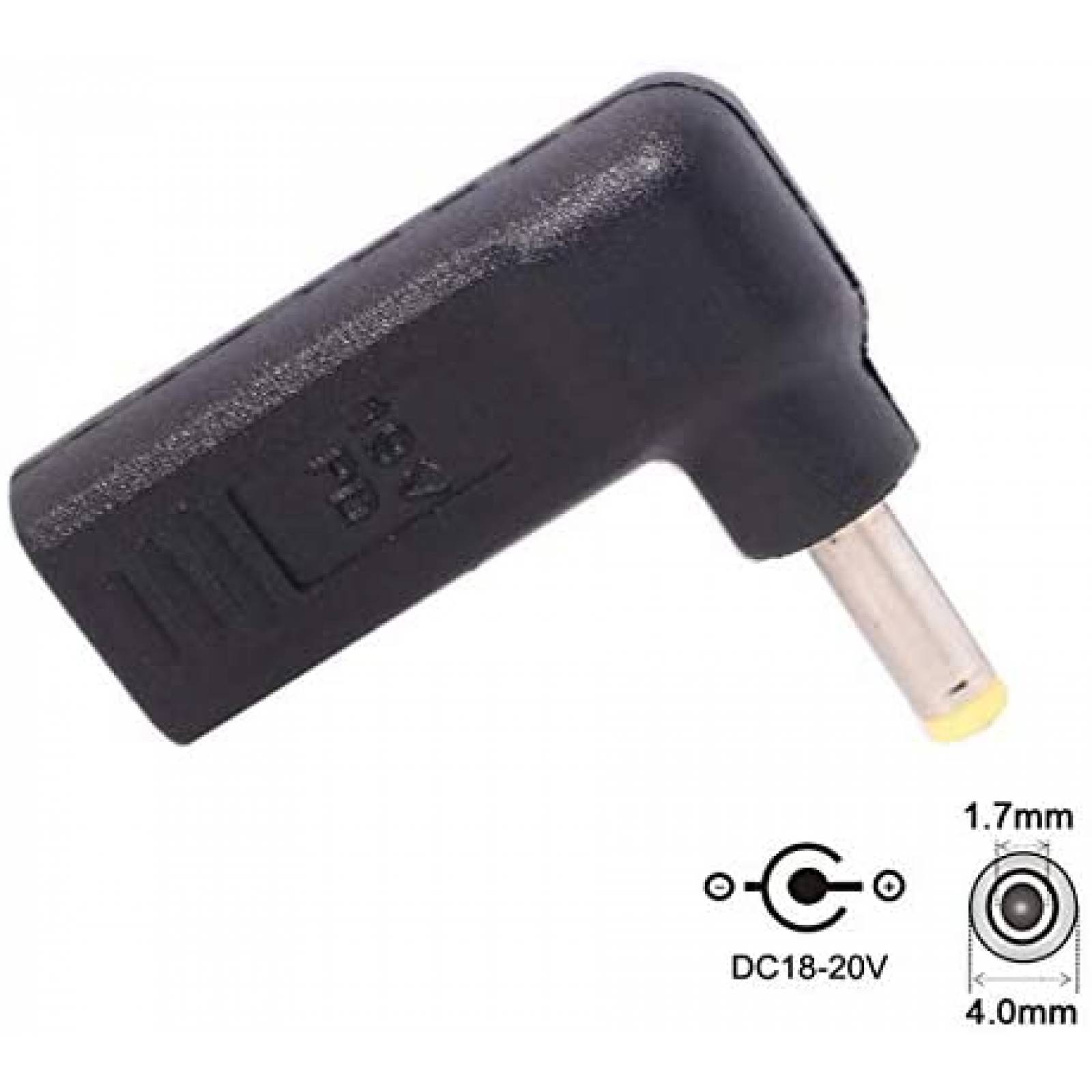 Adaptador cablecc de USB C a DC de 19V 4.0x1.7mm -Negro