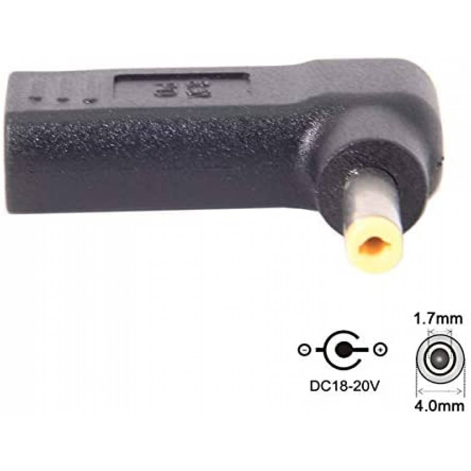 Adaptador cablecc de USB C a DC de 19V 4.0x1.7mm -Negro
