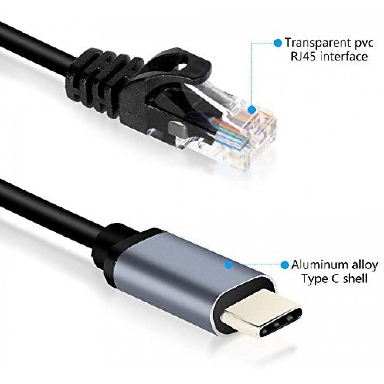 Adaptador Web Moyina USB C a RJ45 Gigabit Ethernet -Negro