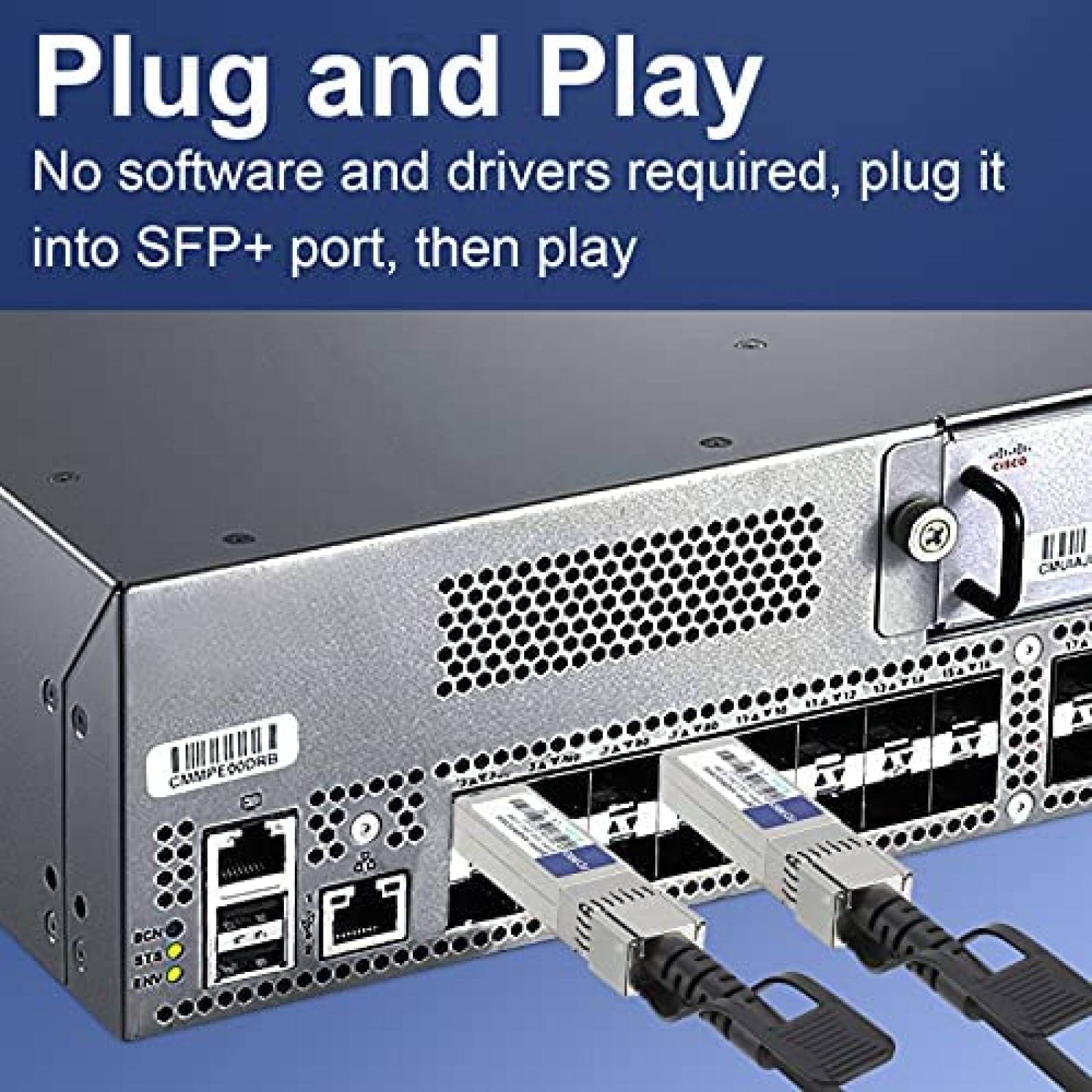 Cable Fibra optica FLYPROFiber Cisco 1.6 pies DAC Pasivo