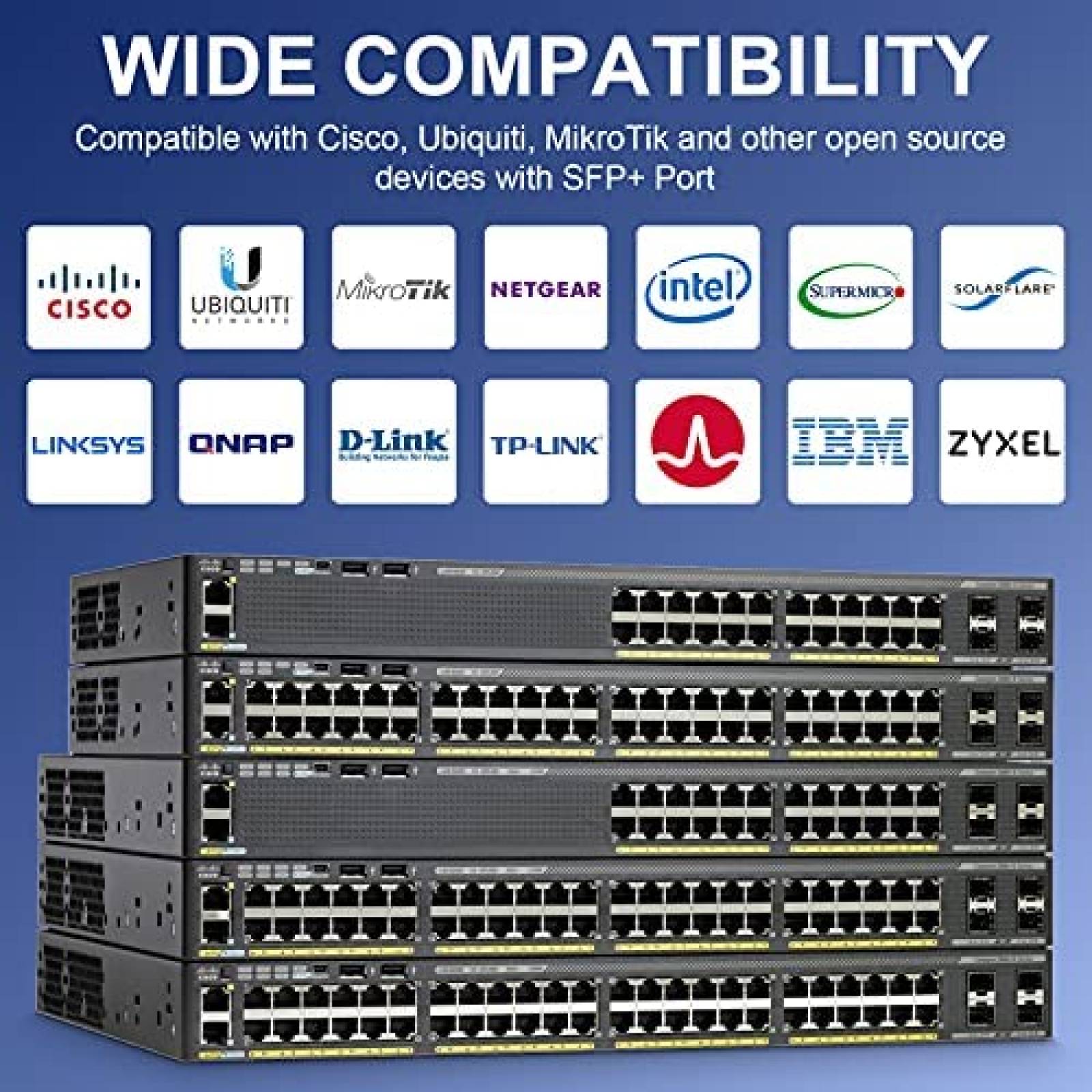 Cable Fibra optica FLYPROFiber Cisco 1.6 pies DAC Pasivo