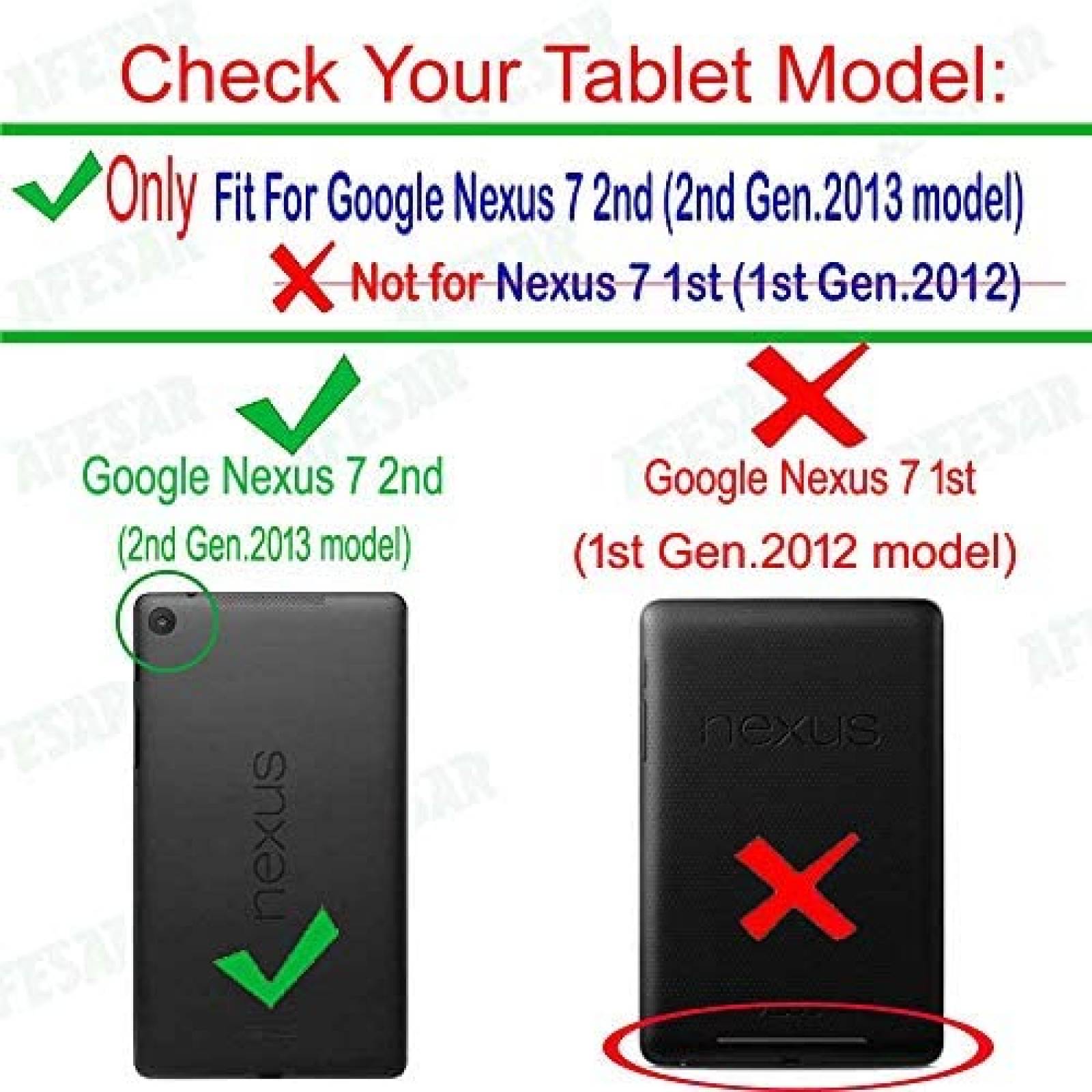 Funda AFesar para Google Nexus 7 2nd o Asus K009 -Negro