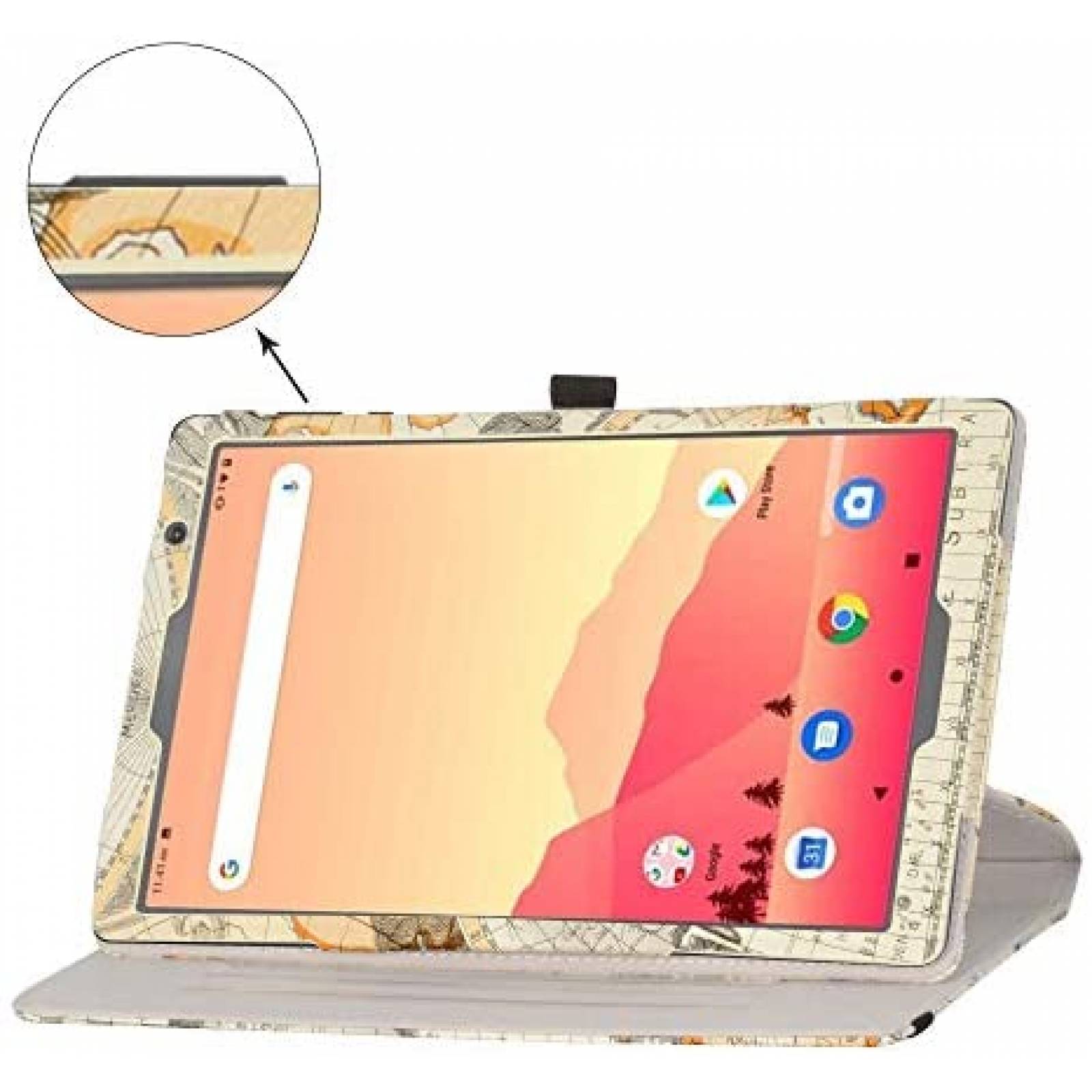 Funda Bige para Vankyo MatrixPad S20 10'' Mapa Mundi -Blanco