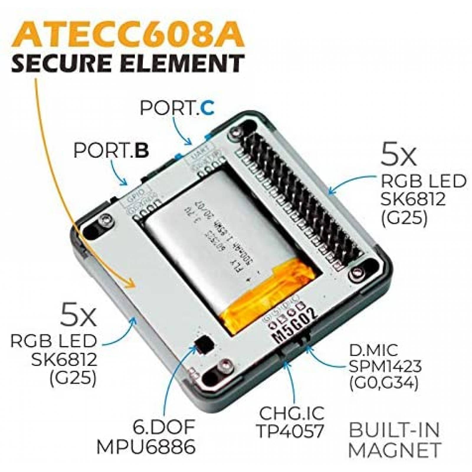 Kit de desarrollo de IoT M5Stack Core2 AWS EduKit -Negro