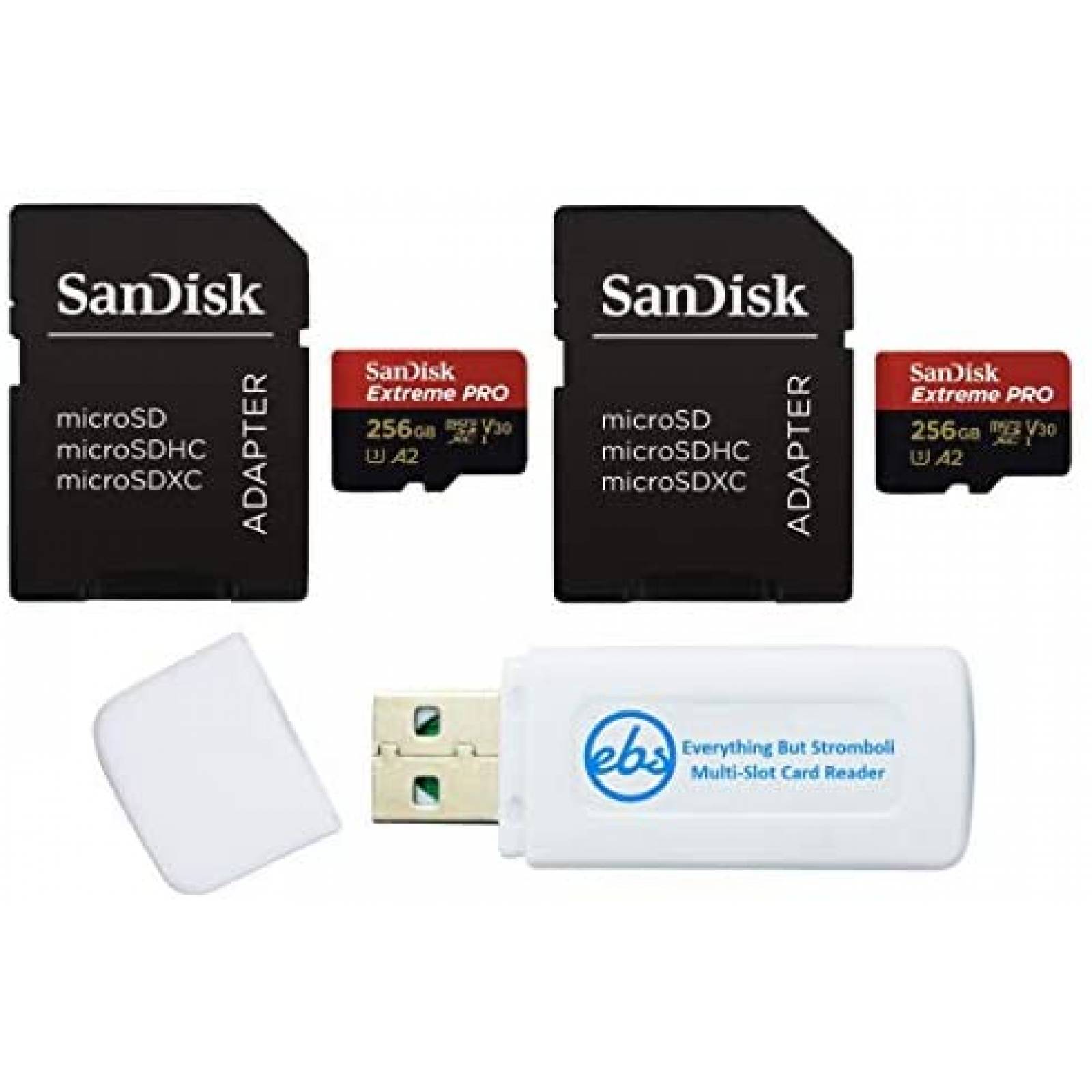 Tarjeta de memoria MicroSD SanDisk A2 256GB 2pcs+Lector
