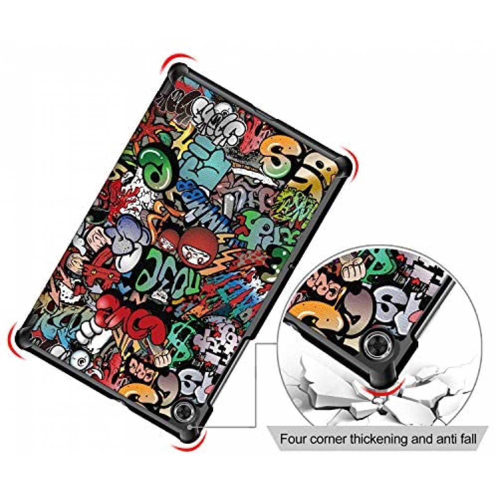 Funda Gylint Para Lenovo Tab M10 HD Diseño Graffiti -Negro