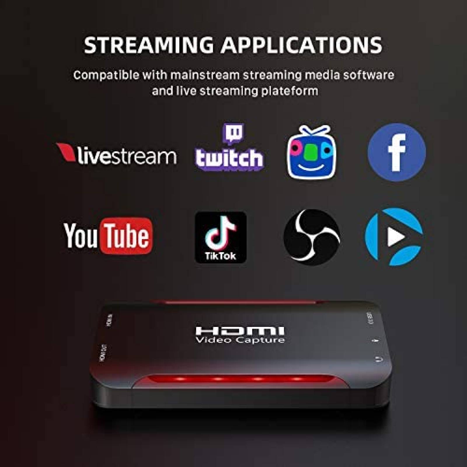 Capturadora de Video CABLETIME HDMI/USB 3.0 -Negro