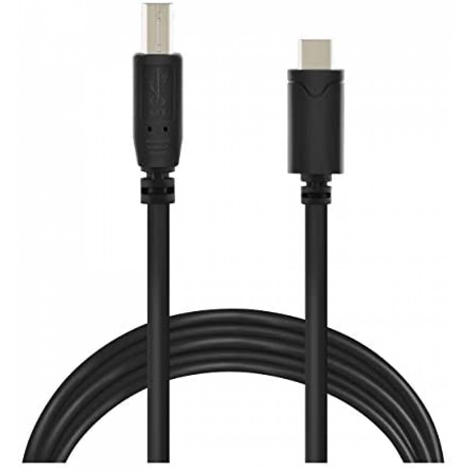 Cable USB C a B Vebner de 20 pies extra largo -Negro