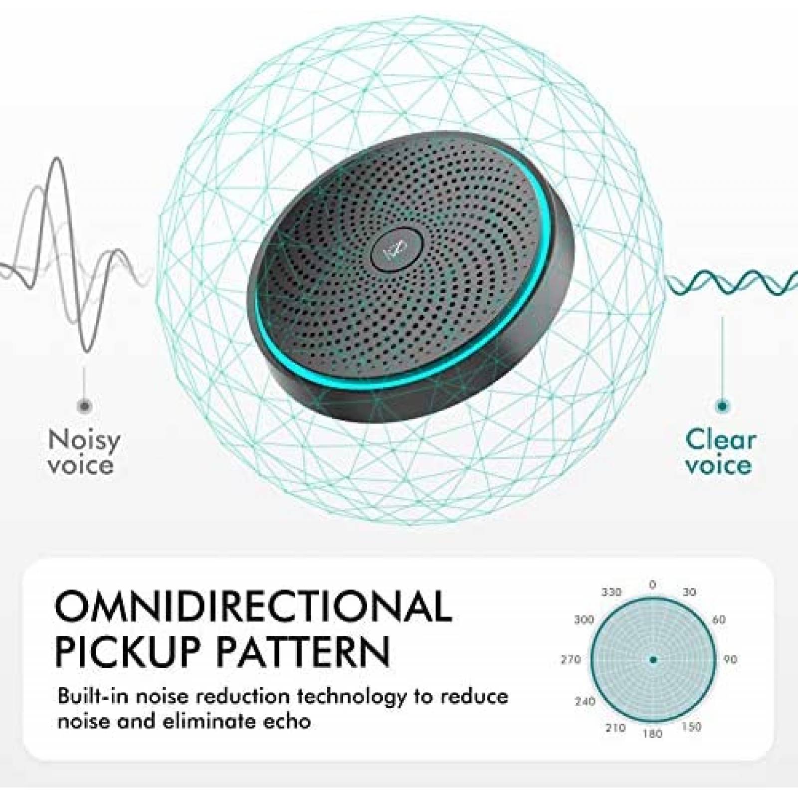 Microfono Wise Tiger Conector USB Omnidireccional 360-Negro