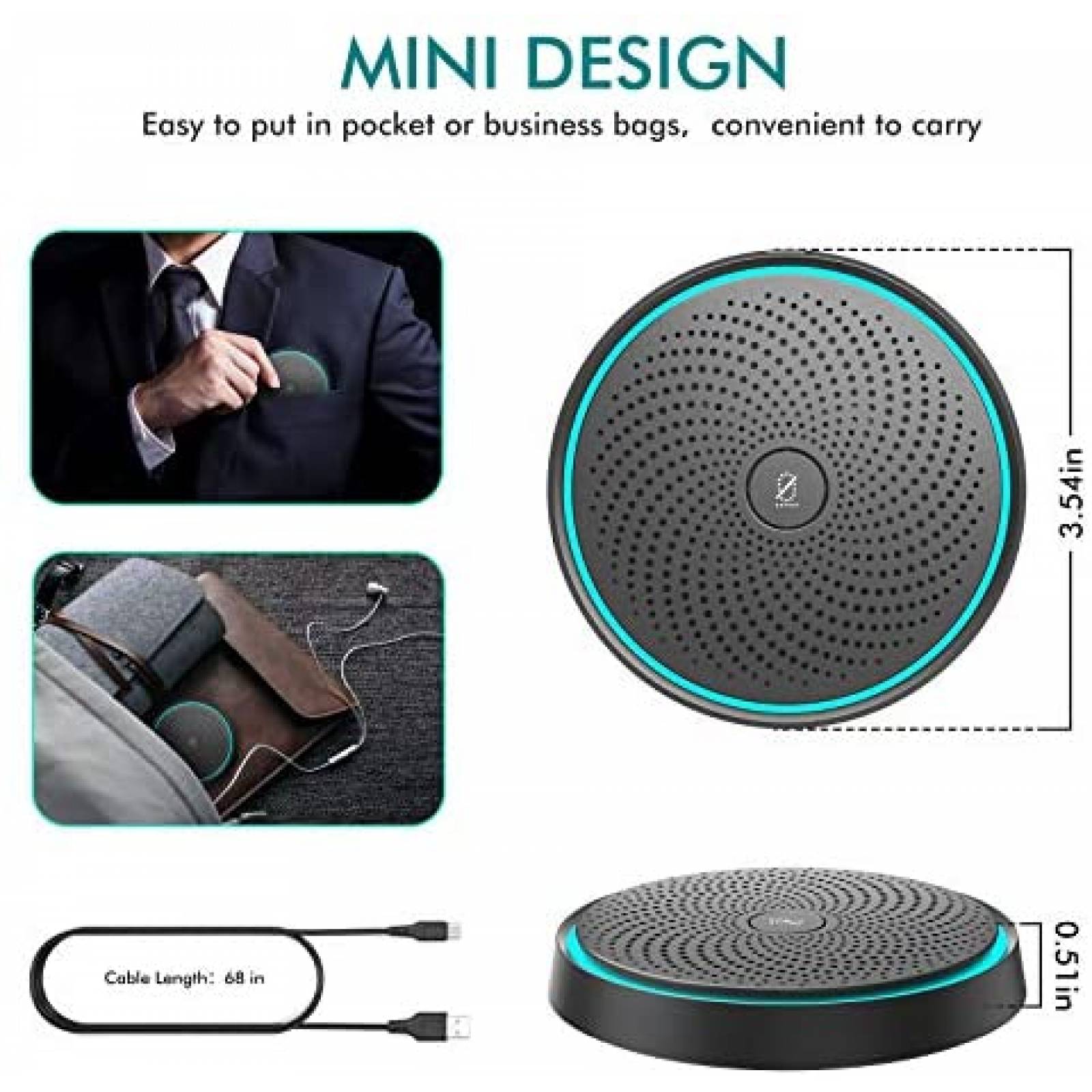 Microfono Wise Tiger Conector USB Omnidireccional 360-Negro