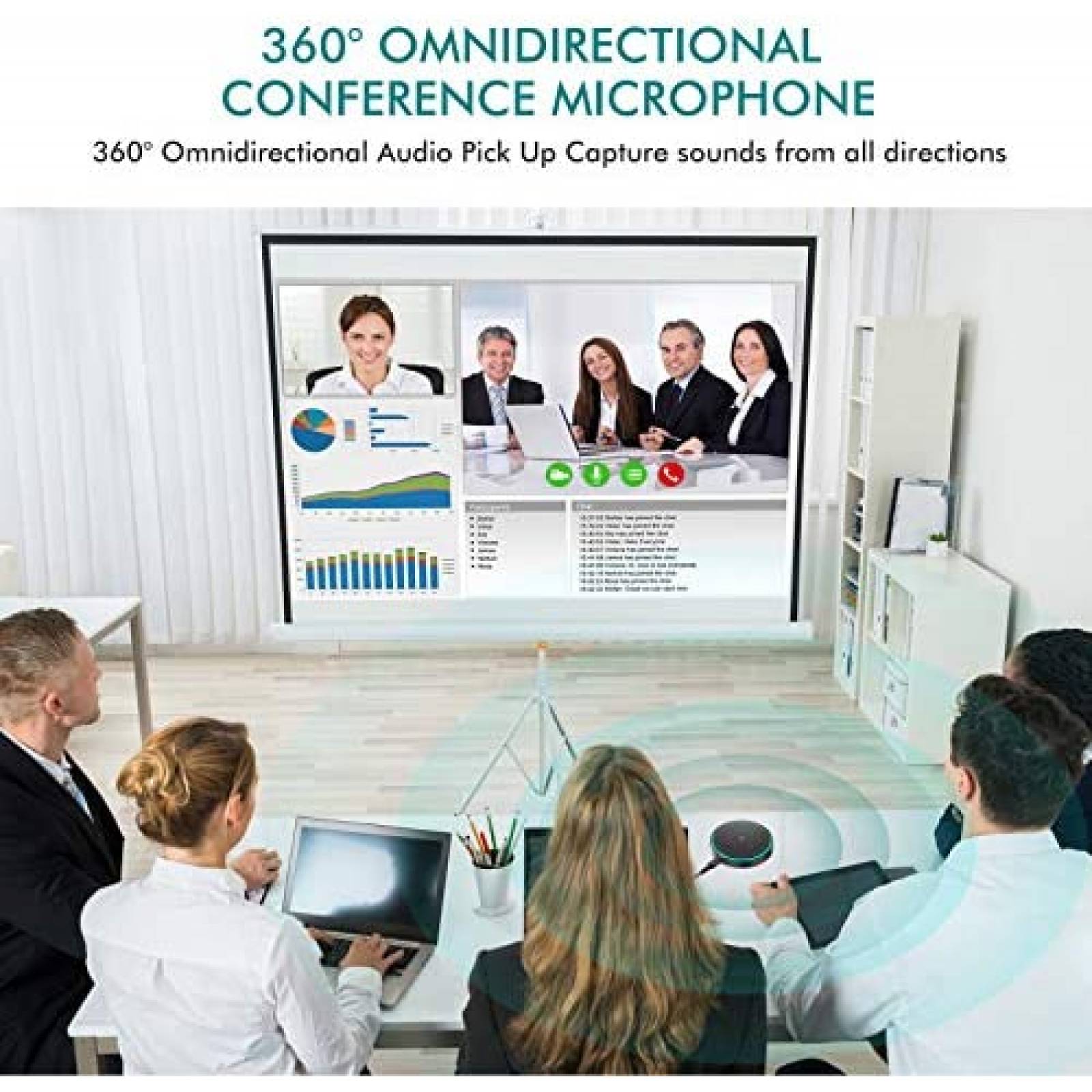 Microfono Wise Tiger Conector USB Omnidireccional 360-Negro