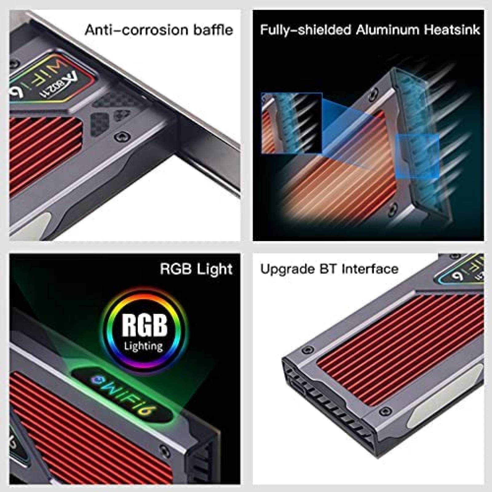 Tarjeta de Red Fenvi AX210 WiFi 6E PCI-E BT5.2 802.11ax