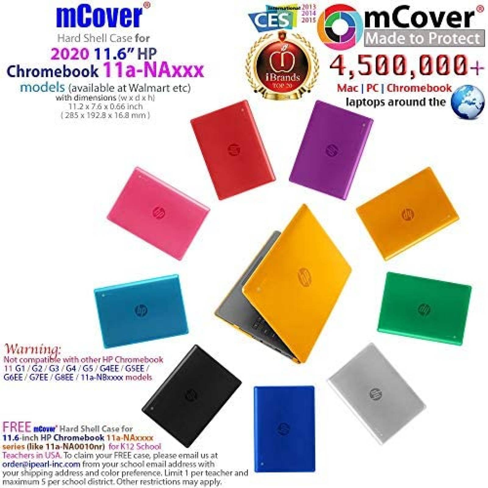 Funda mCover HP-C11a-NA Rigida para laptop 11.6" -Aqua
