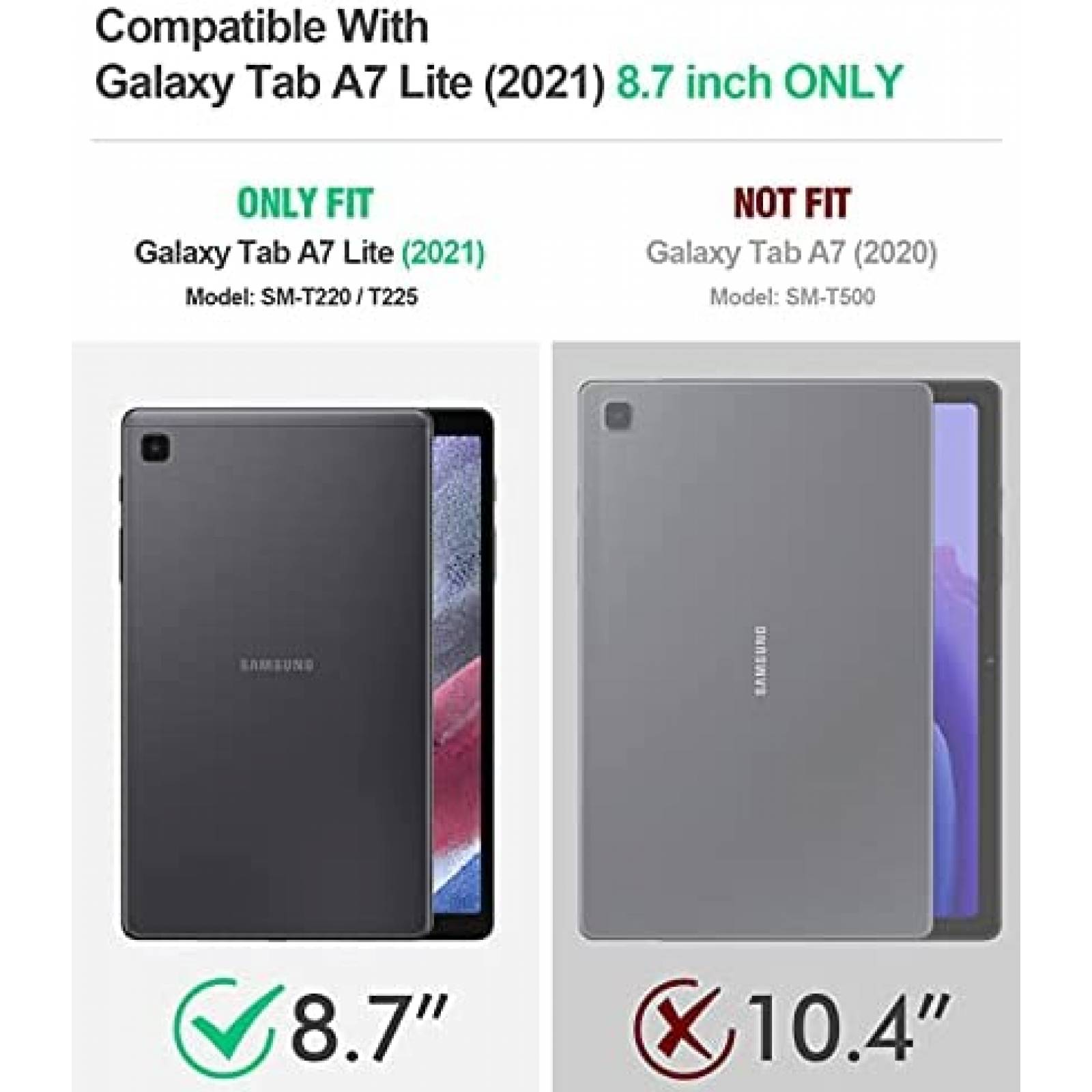 Funda para Samsung Galaxy Tab A7 Lite de 8.7" Poetic -Negro