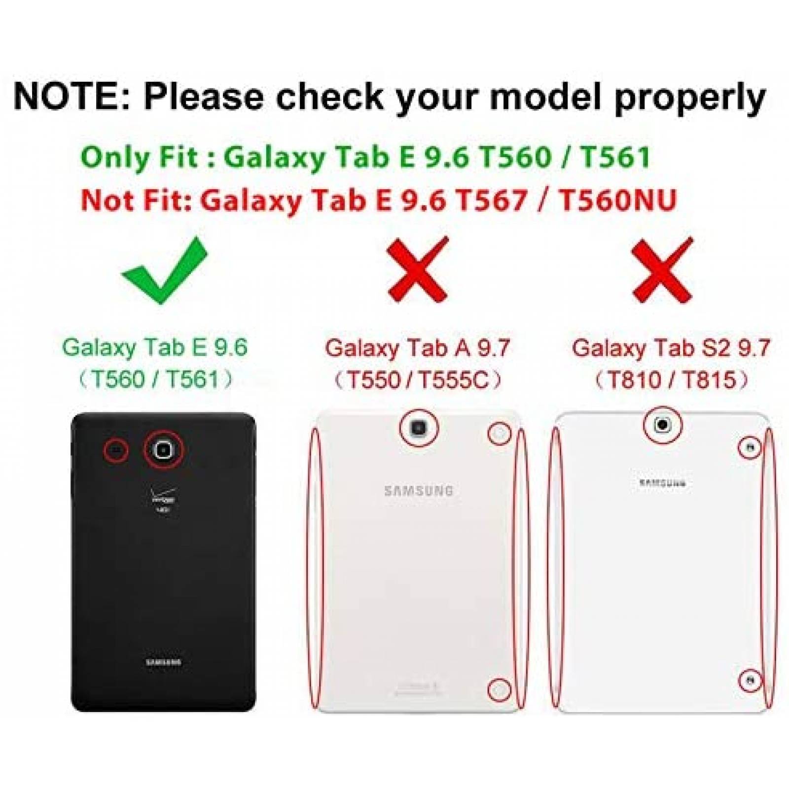 Funda Rigida KIQ SM-T560 para Galaxy Tab E 9.6" -Negro