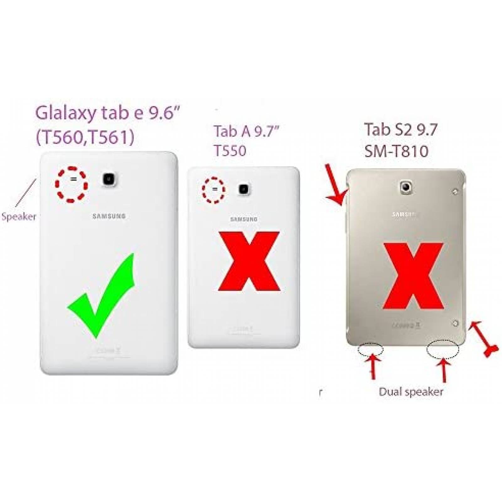 Funda Rigida KIQ SM-T560 para Galaxy Tab E 9.6" -Negro