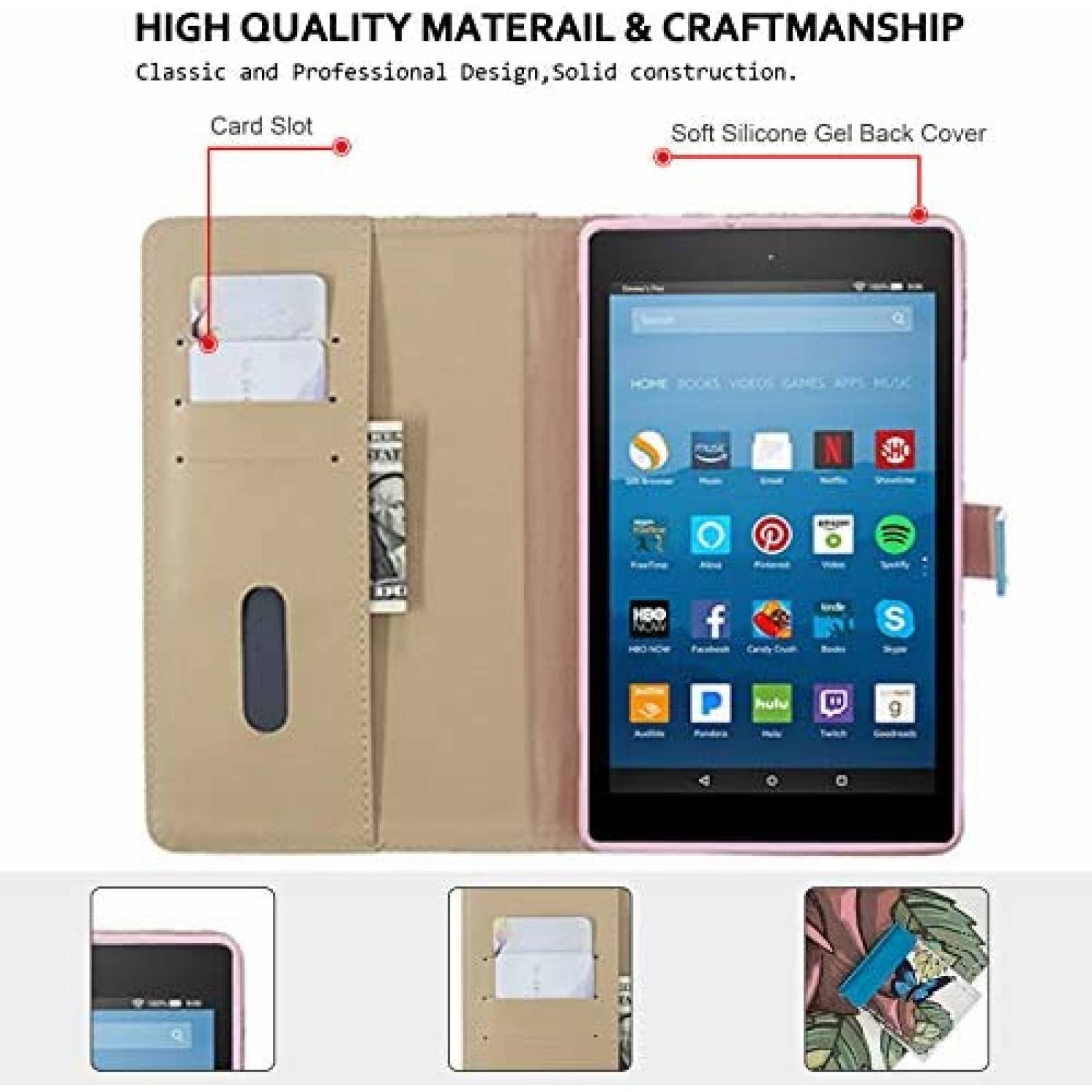 Funda Techcircle Compatible con Amazon Fire HD 8" -Blanco