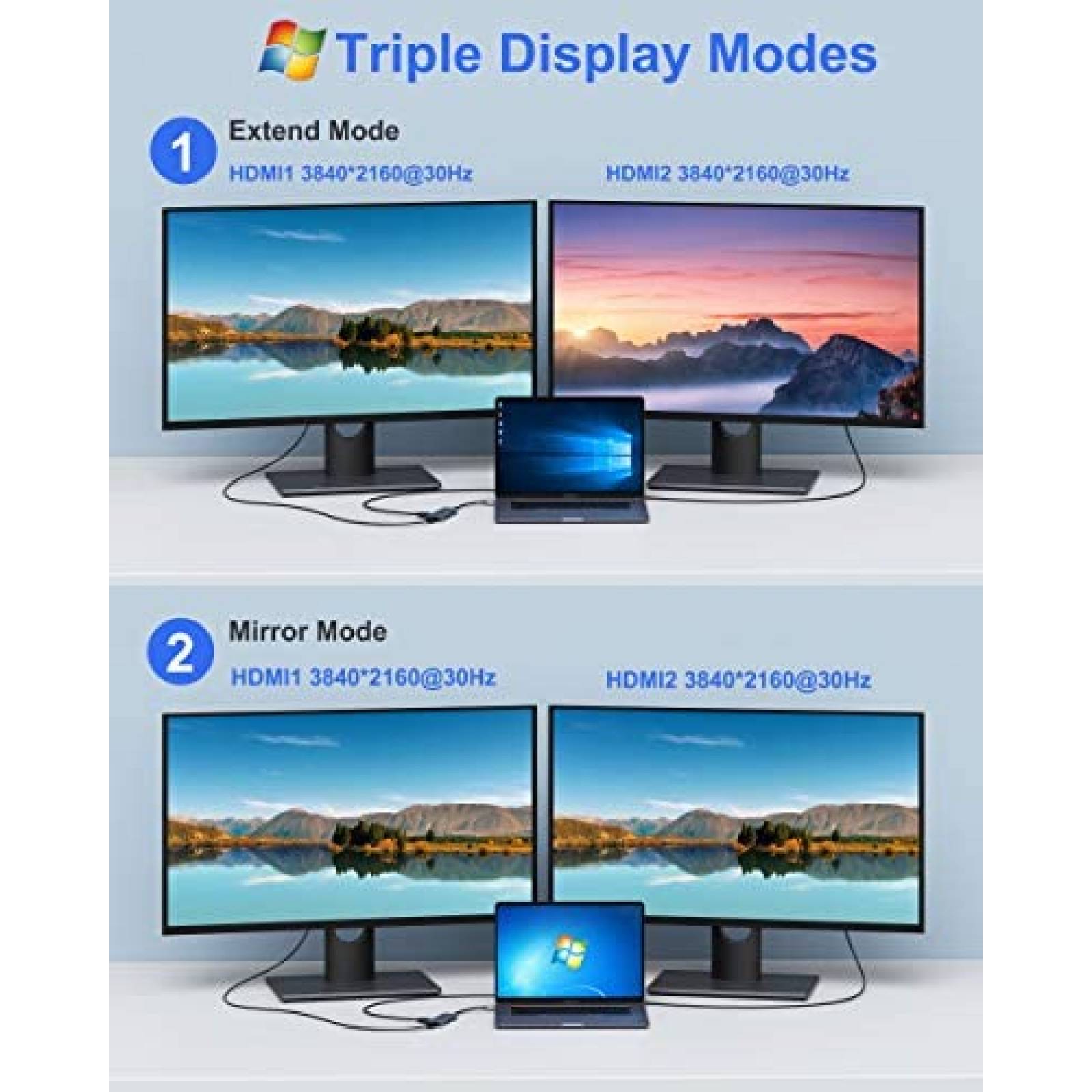 Hub USB C Dual LIONWEI HDMI/PD/USB/USB-C para Dell XPS -Gris
