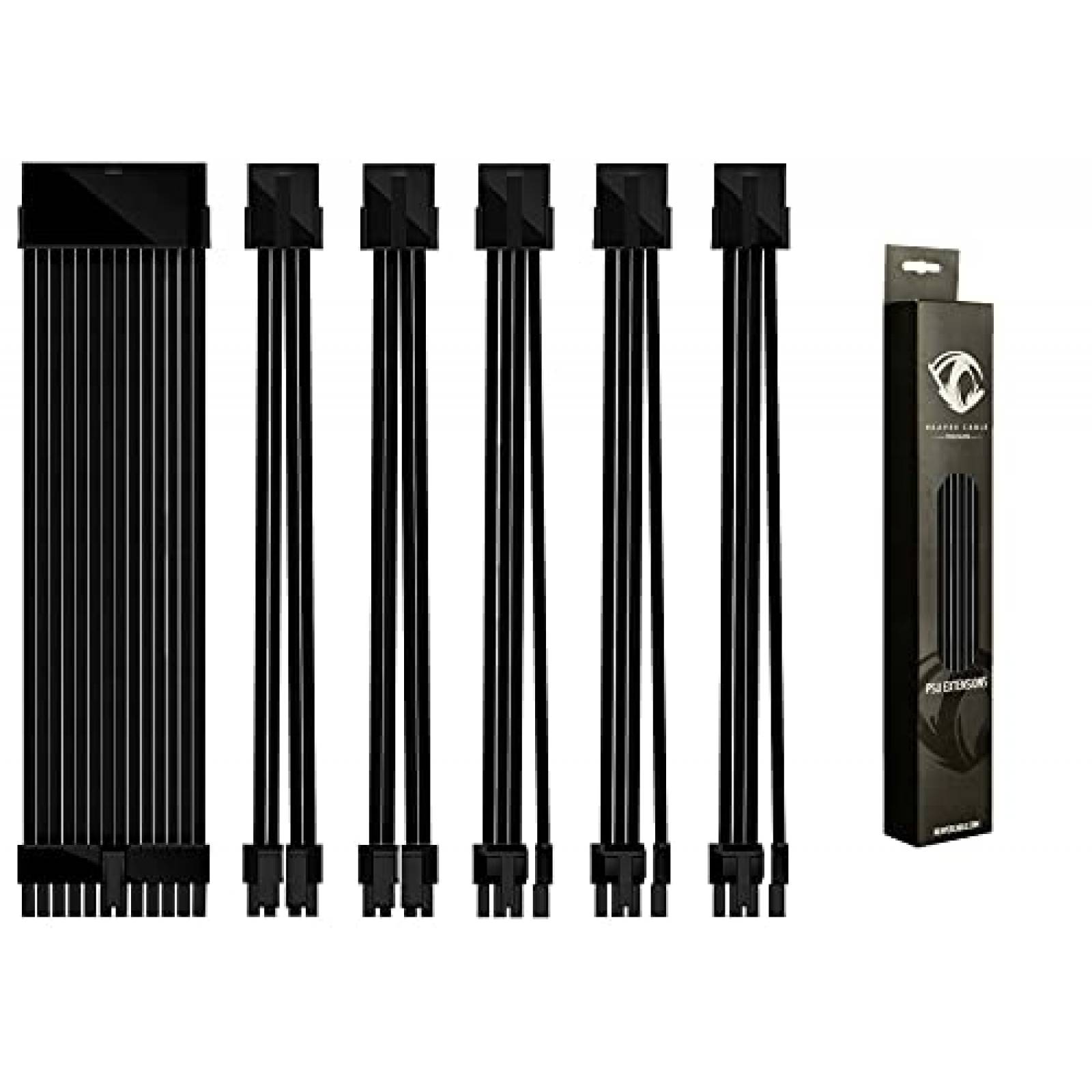 Juego de extension de PSU con mangas Reaper Cable Premiums