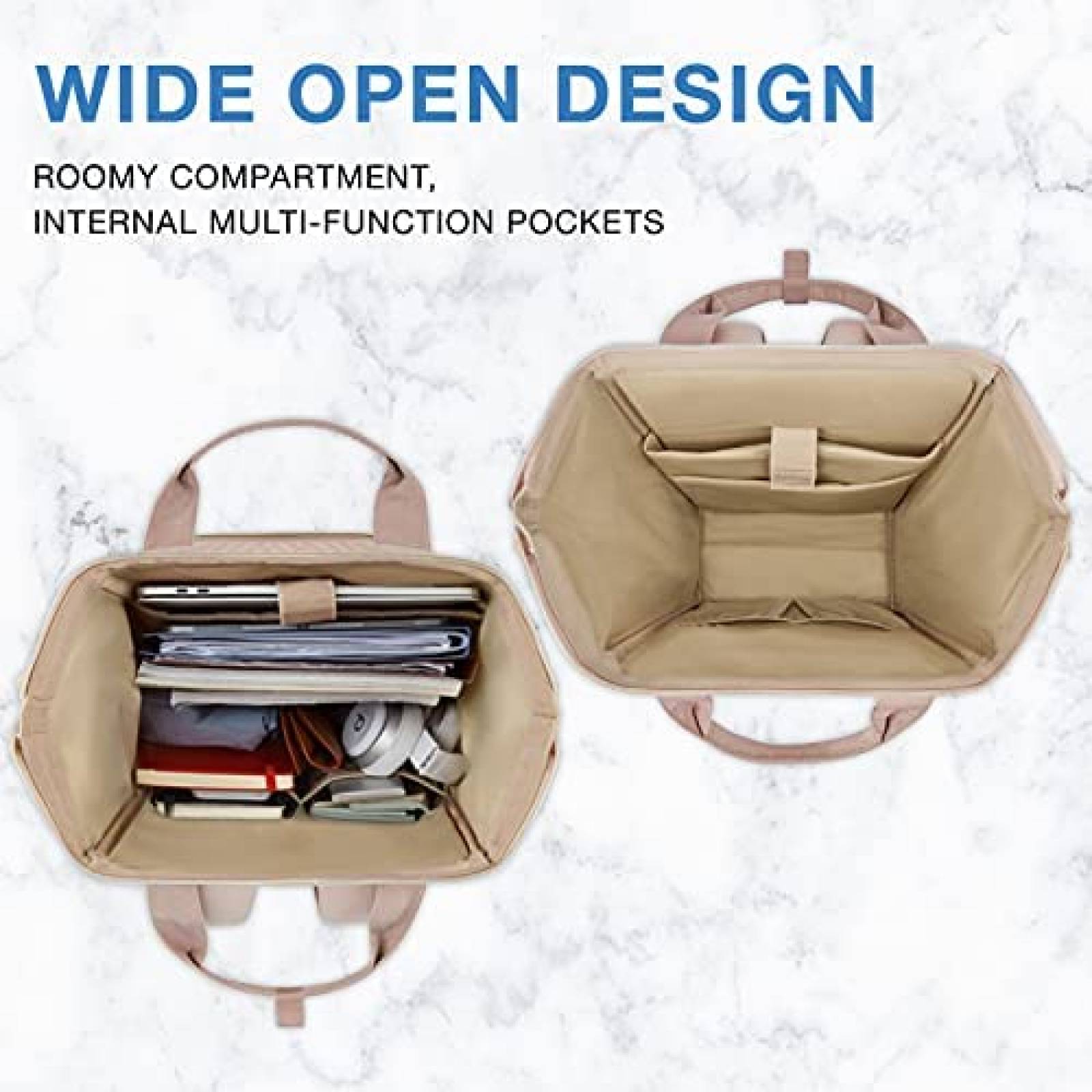 Mochila BAGSMART 15.6" Mujer Trasera Impermeable -Rosa