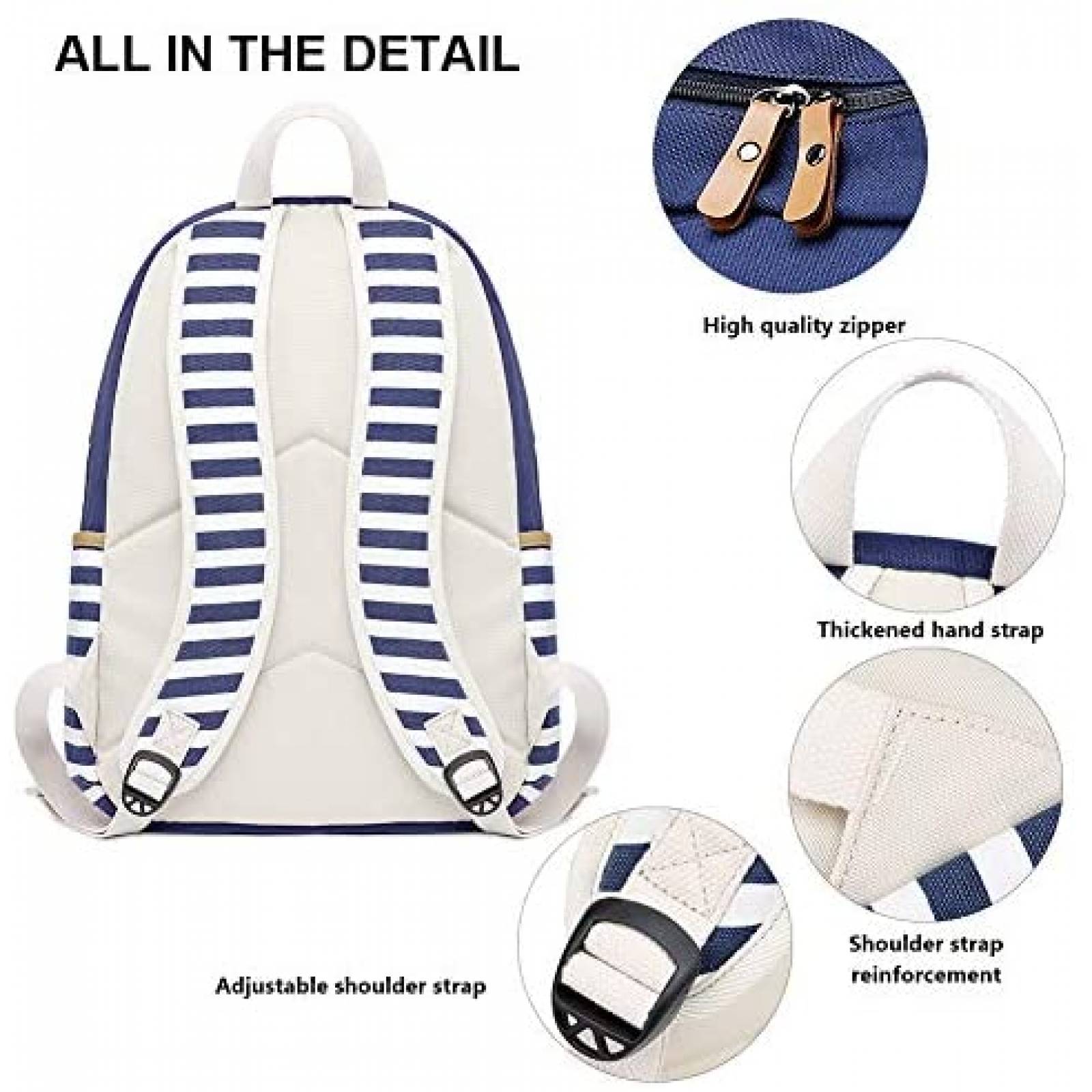 Mochila Goldwheat Canvas para Mujer con Cargador USB -Azul