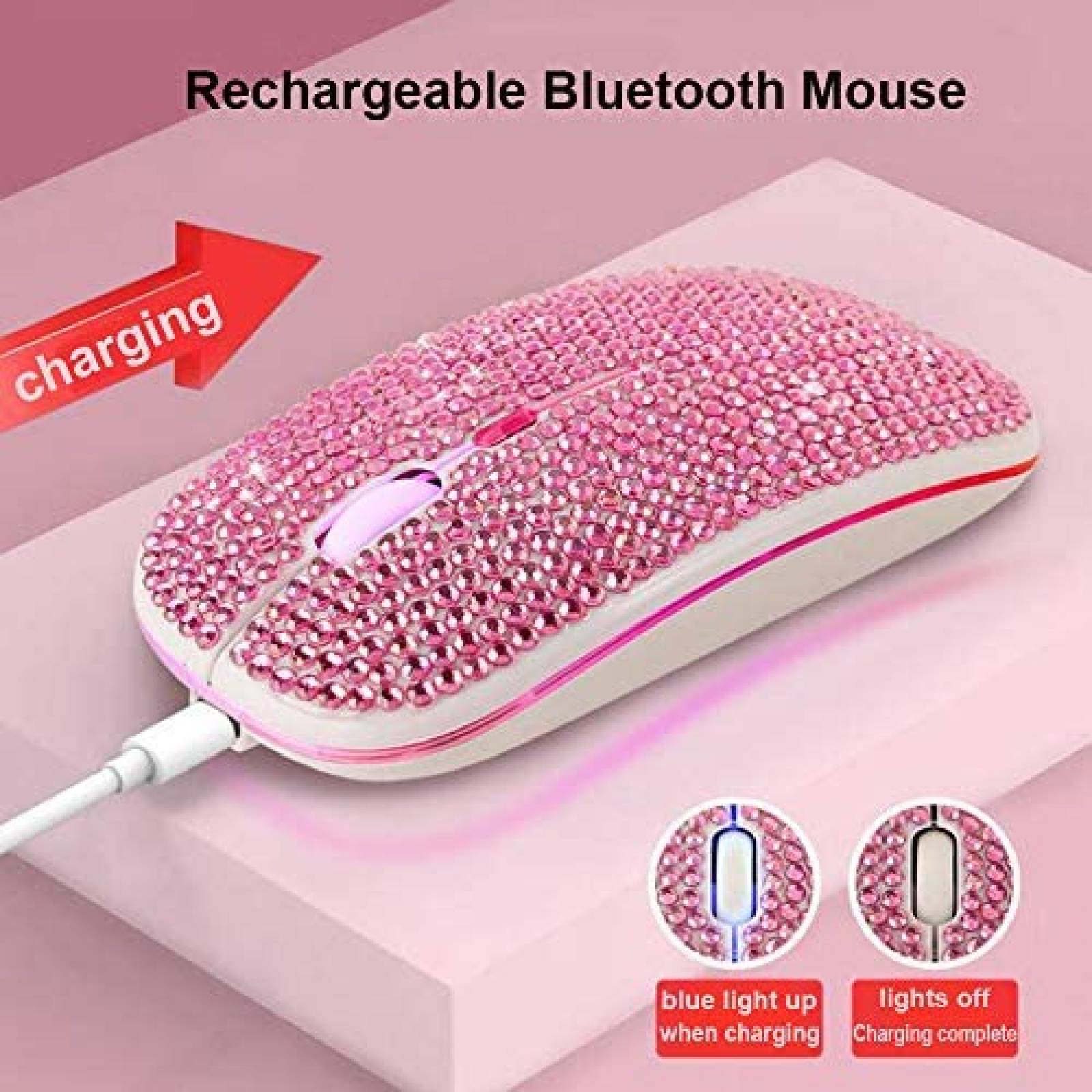 Mouse Attoe Bling Dazzling Bluetooth inalambrico -Rosa