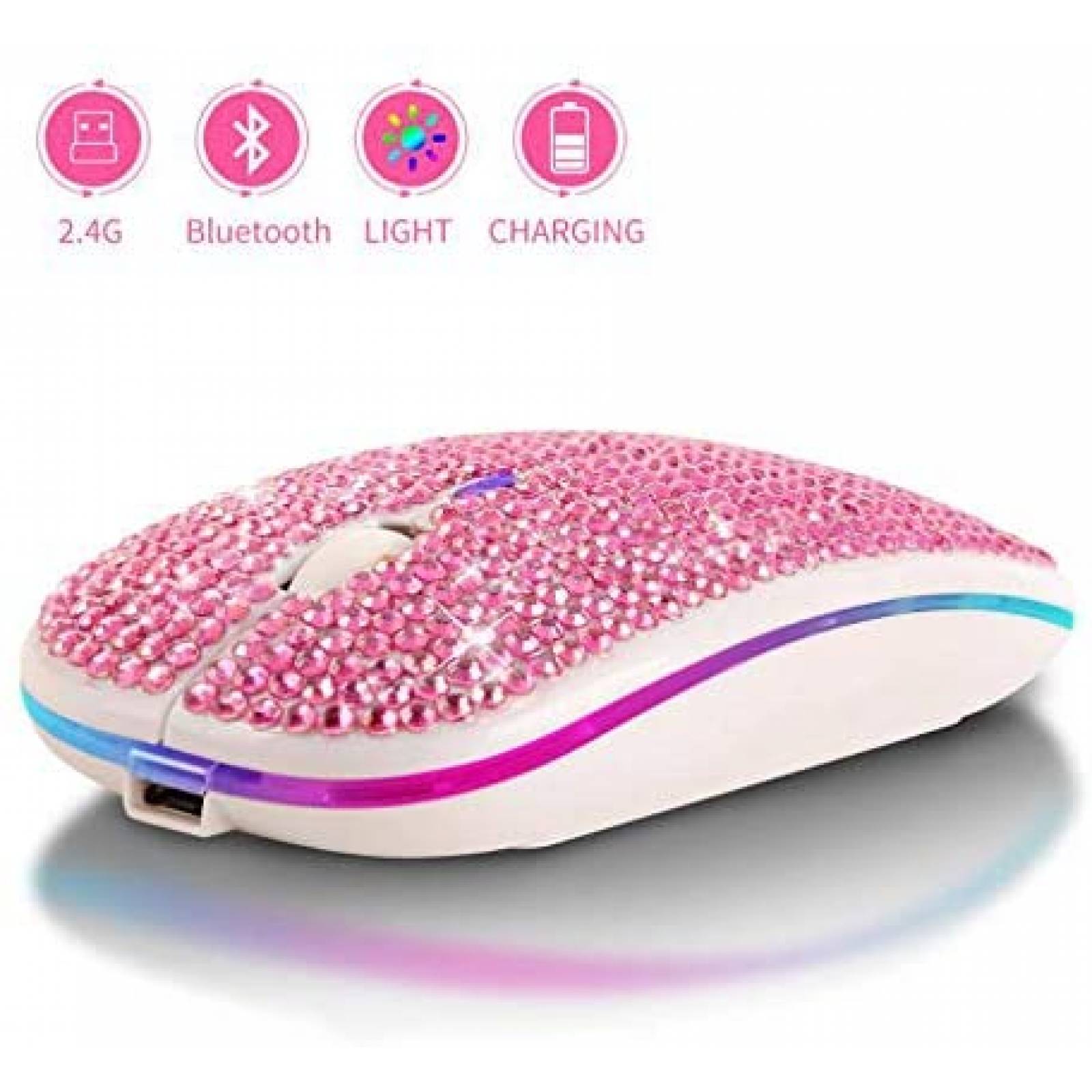 Mouse Attoe Bling Dazzling Bluetooth inalambrico -Rosa