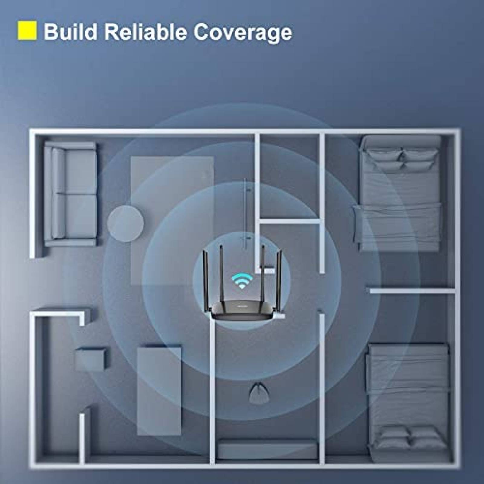 Router Speedefy AC1200 Wi-Fi MU-MIMO Control Parental -Negro