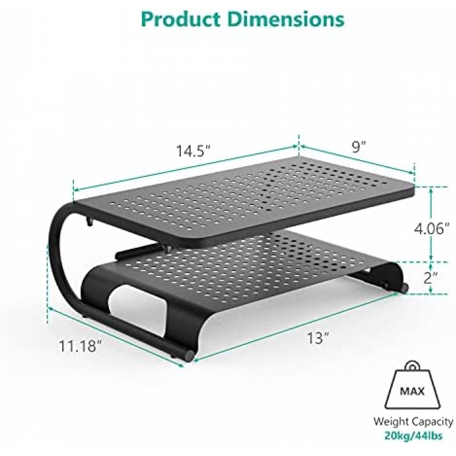 Soporte de escritorio para monitor WALI vertical 2 niveles