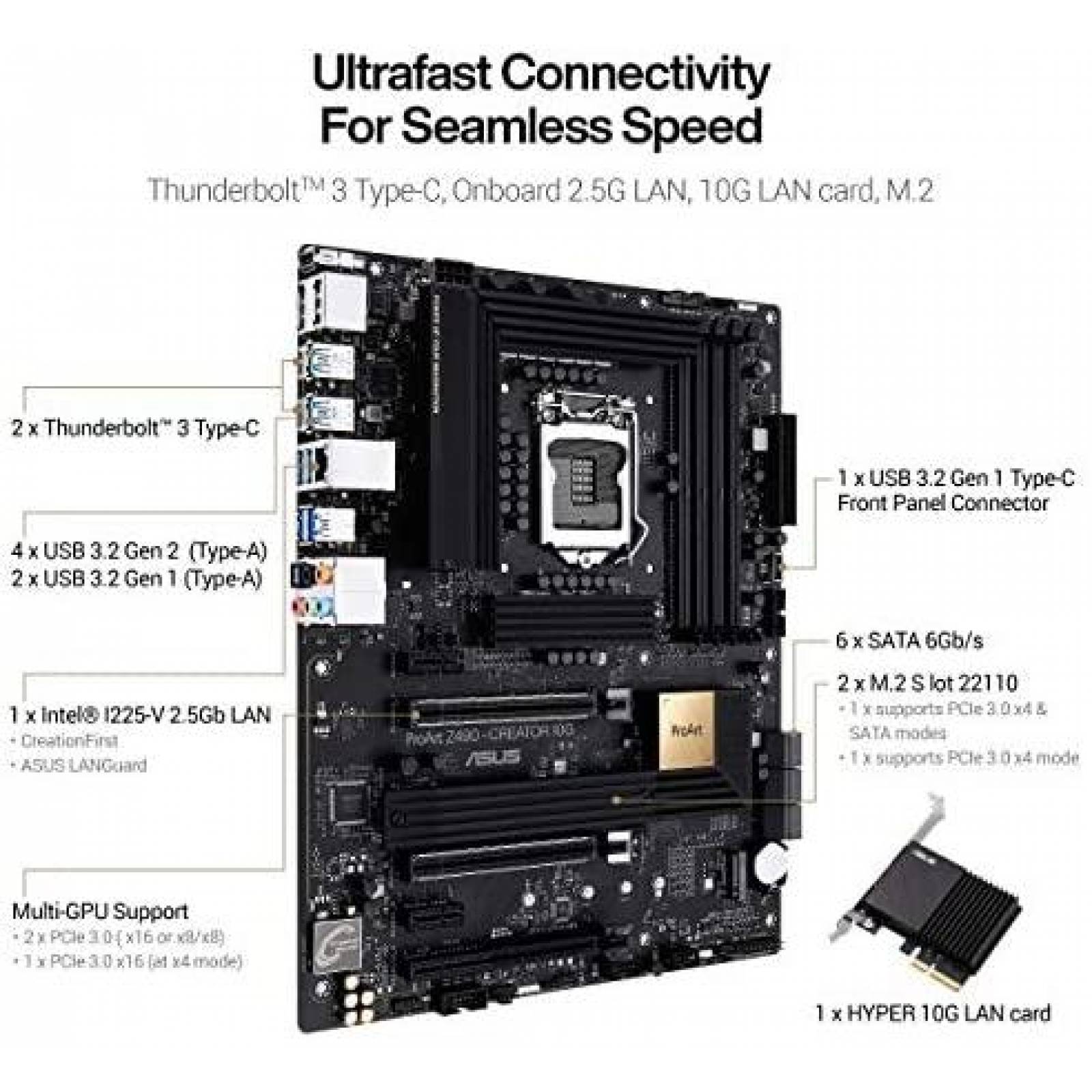 Tarjeta Madre ASUS ProArt Z490-CREATOR 10G 2.5G 4700 MHz