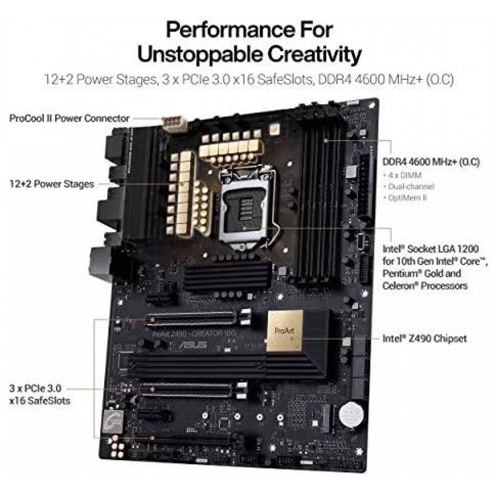 Tarjeta Madre ASUS ProArt Z490-CREATOR 10G 2.5G 4700 MHz