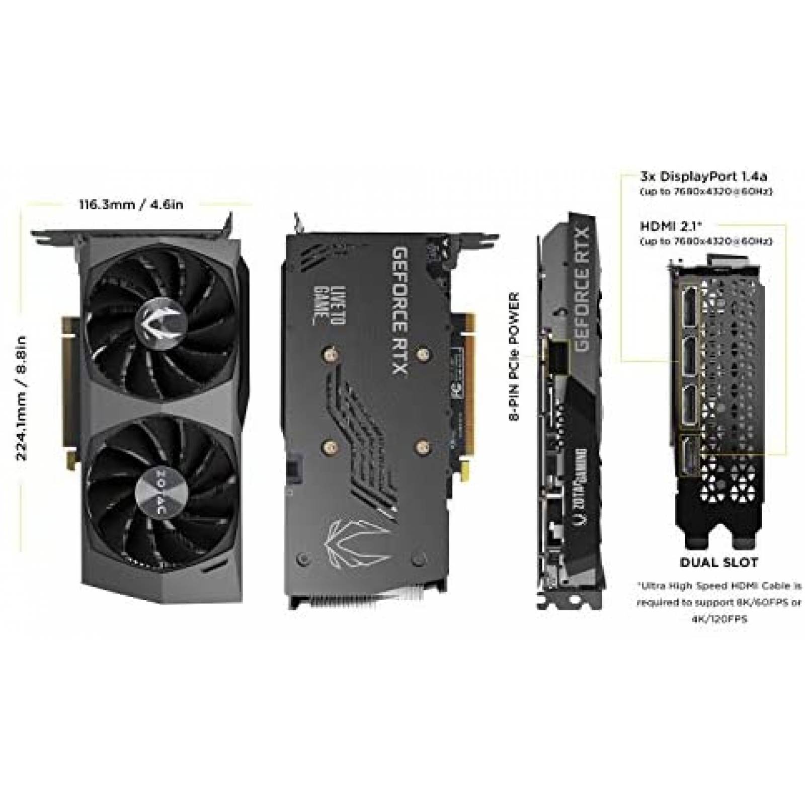 Tarjeta Video Zotac GeForce RTX 3060 Twin Edge OC 12GB GDDR6