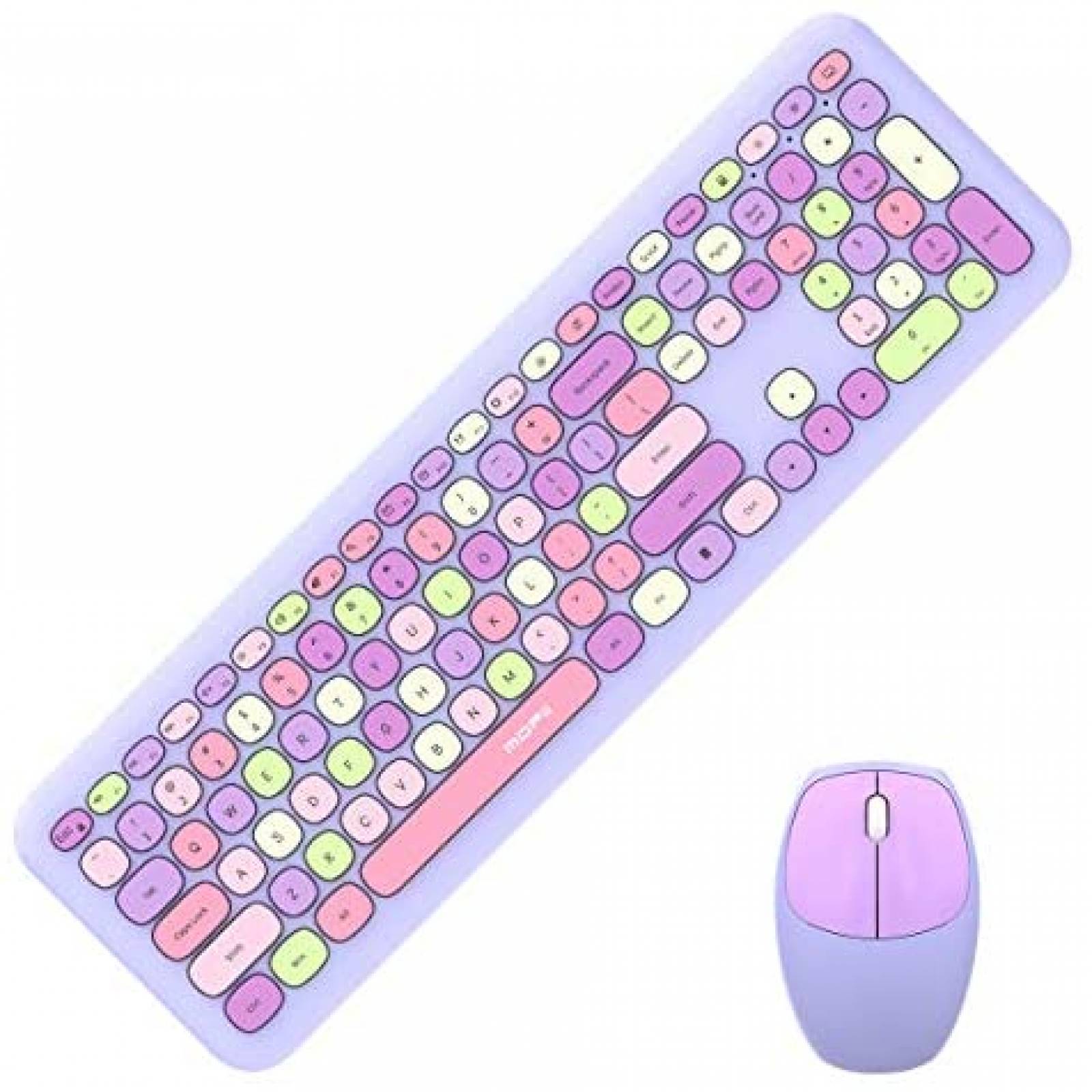Teclado MOFII Colorido 2.4G USB Inalambrico -Morado