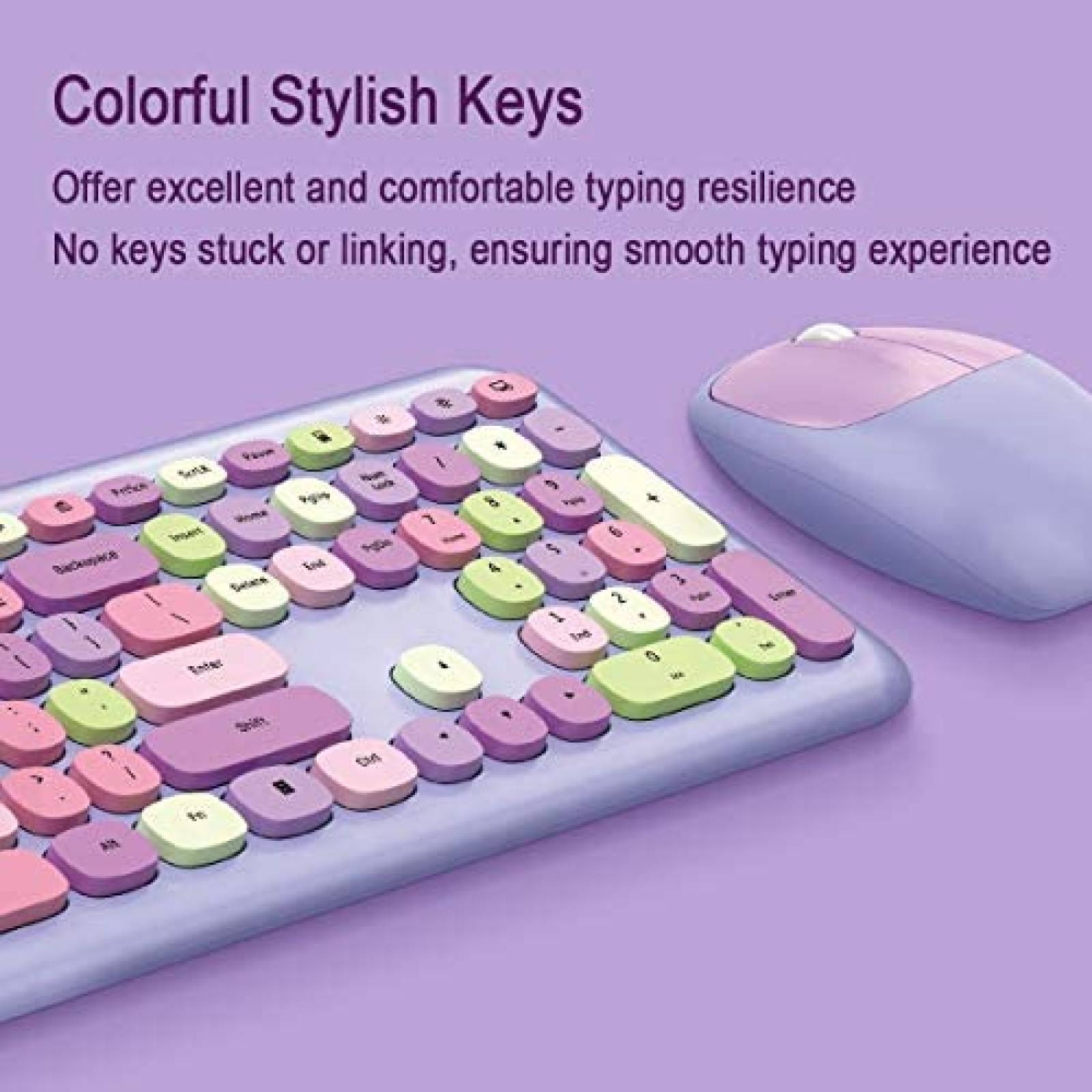 Teclado MOFII Colorido 2.4G USB Inalambrico -Morado