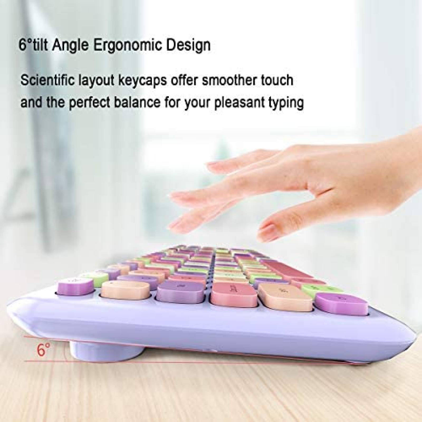 Teclado MOFII Colorido 2.4G USB Inalambrico -Morado