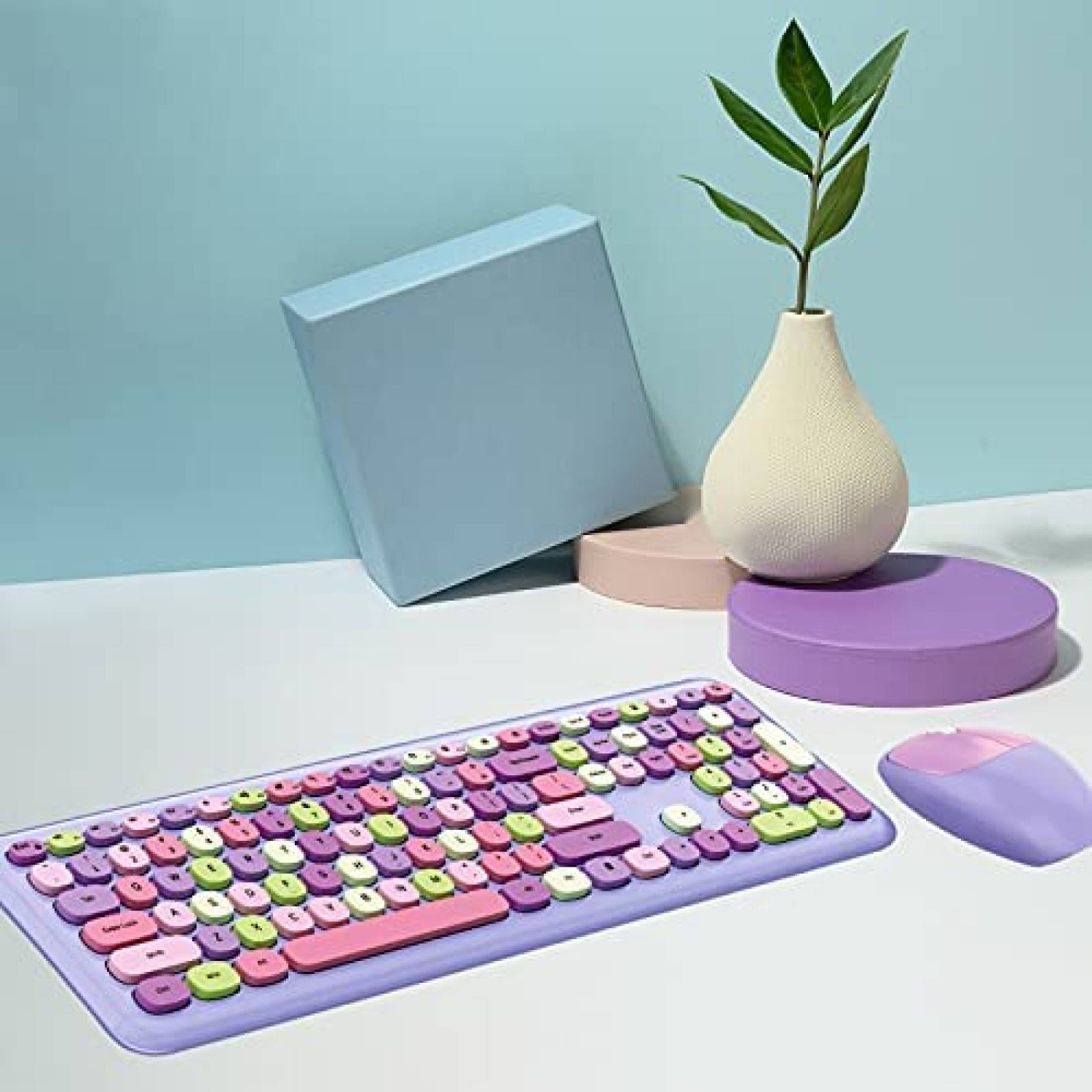 Teclado MOFII Colorido 2.4G USB Inalambrico -Morado