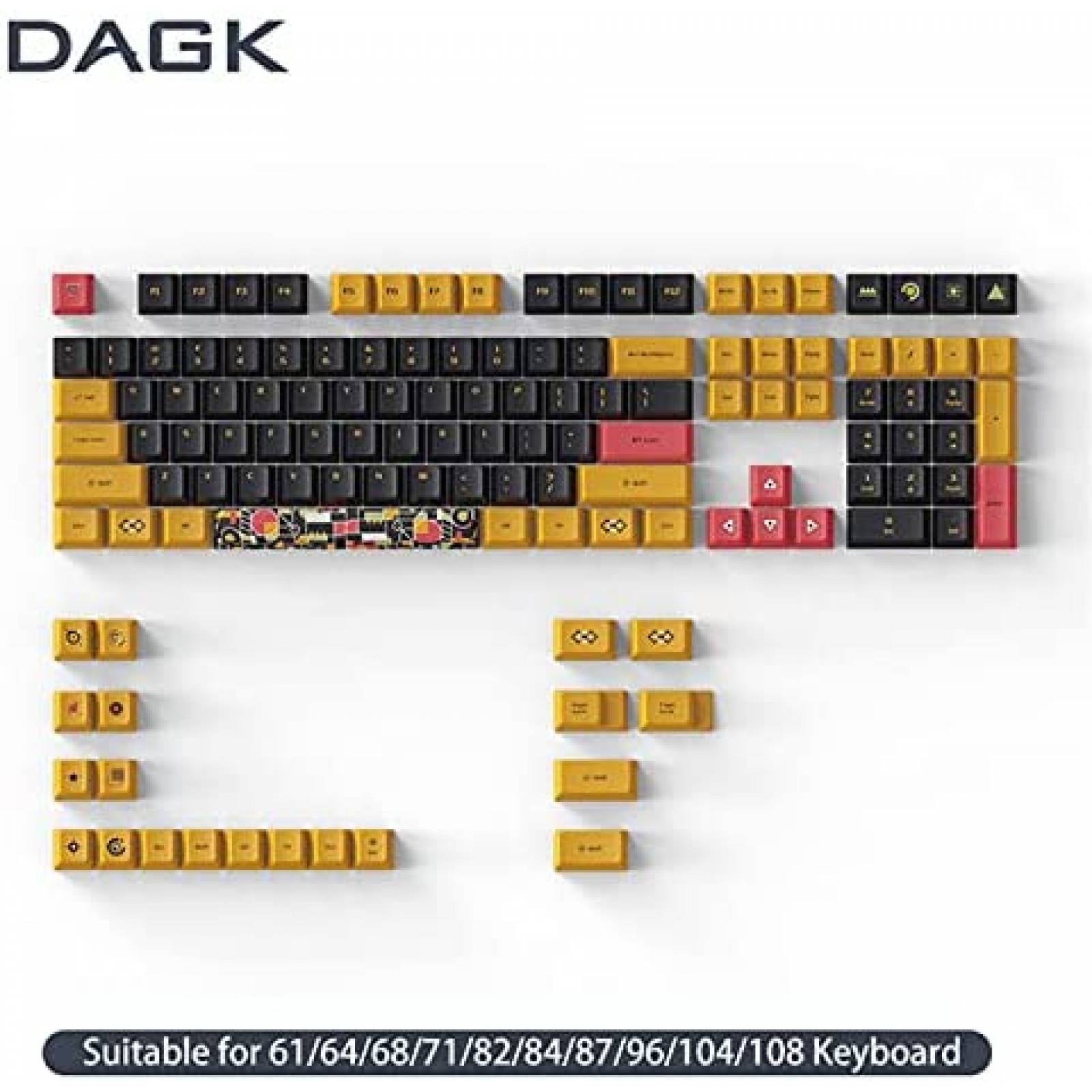Teclas para Teclado Mecanico DAGK Memphis 128 Pzs -Negro