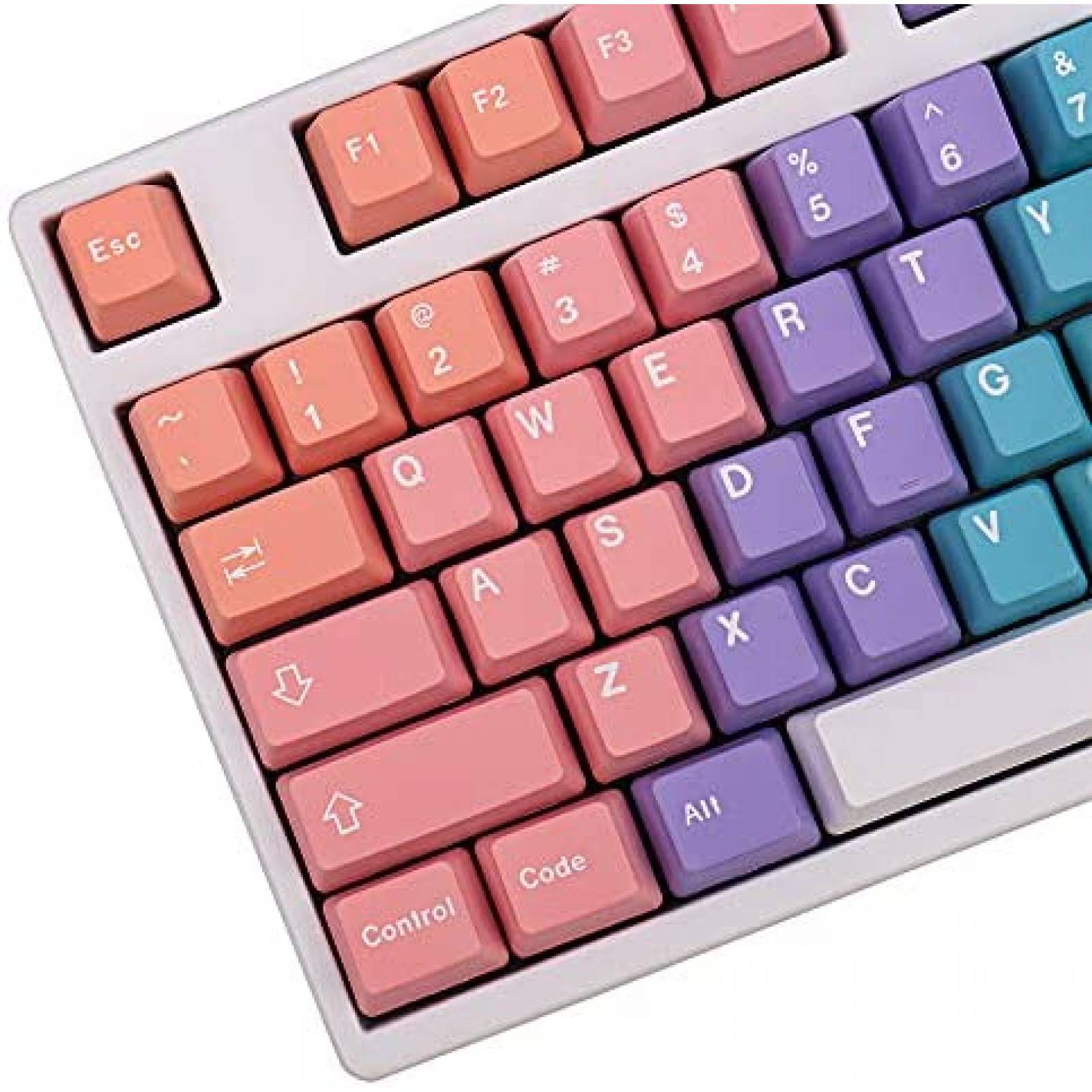 Teclas Sumgsn PBT arcoiris 124 teclas para teclado -Rosa