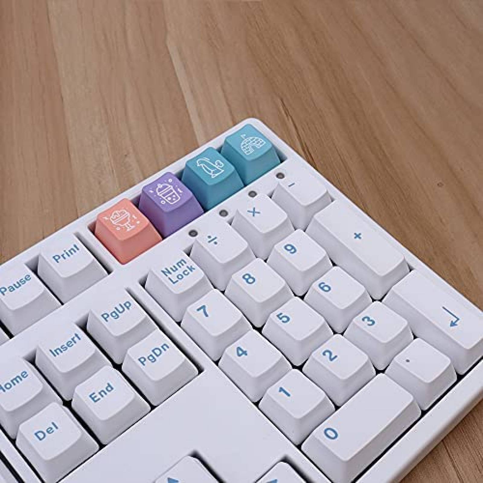 Teclas Sumgsn PBT arcoiris 124 teclas para teclado -Rosa
