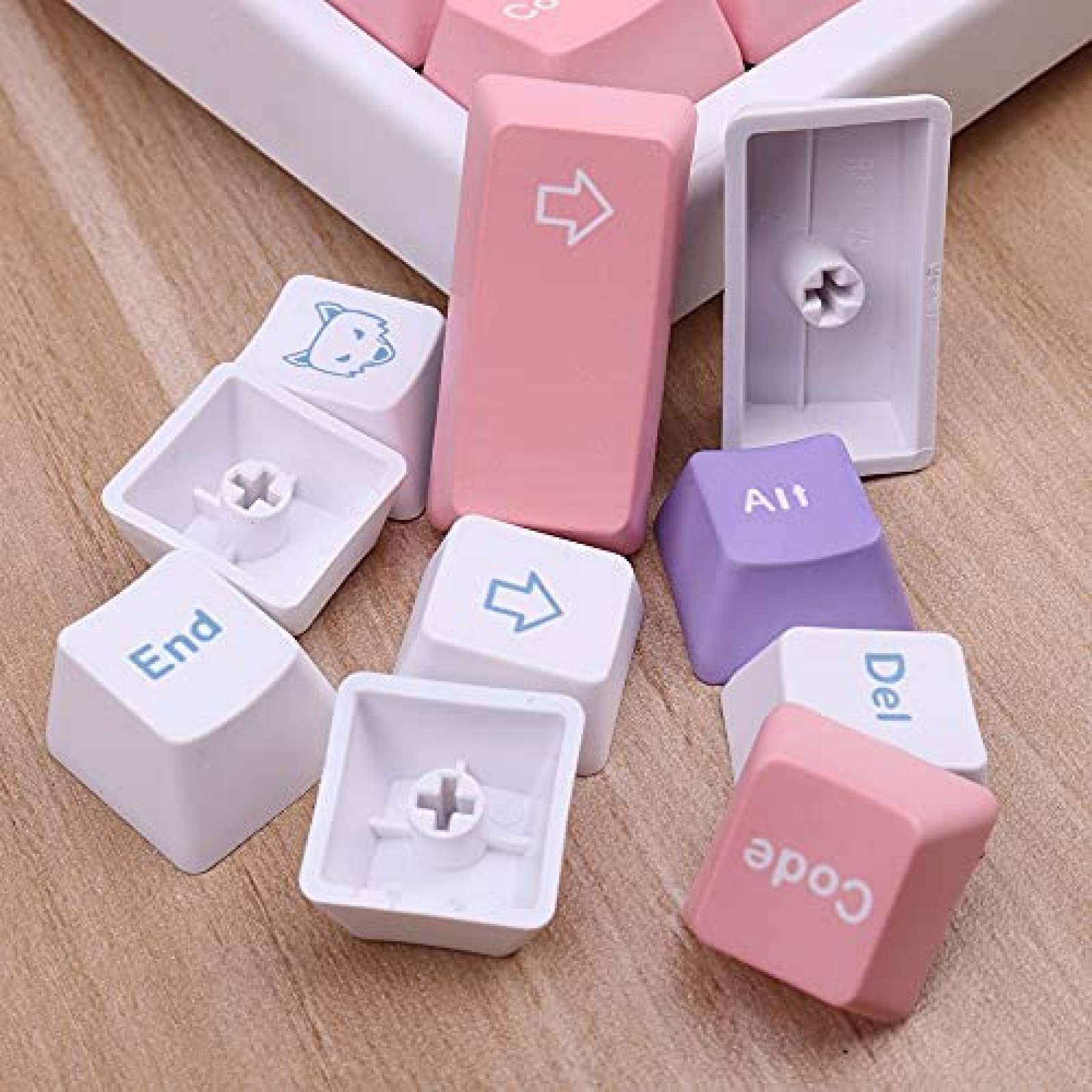 Teclas Sumgsn PBT arcoiris 124 teclas para teclado -Rosa